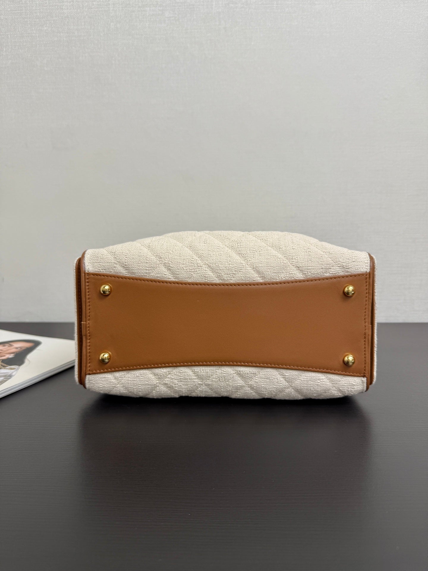 CC 2026ss Small Handbag 25 Ivory Brown Canvas Calfskin