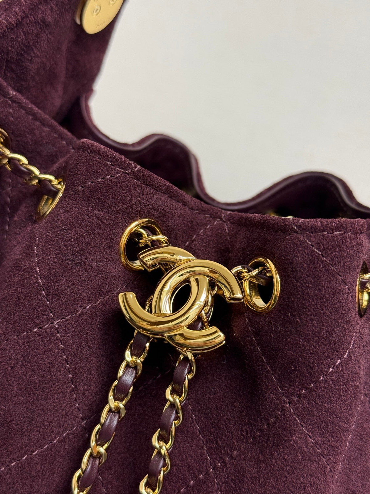 CC 26s Small Hobo Bag Burgundy Quilted Suede 996771 GHW