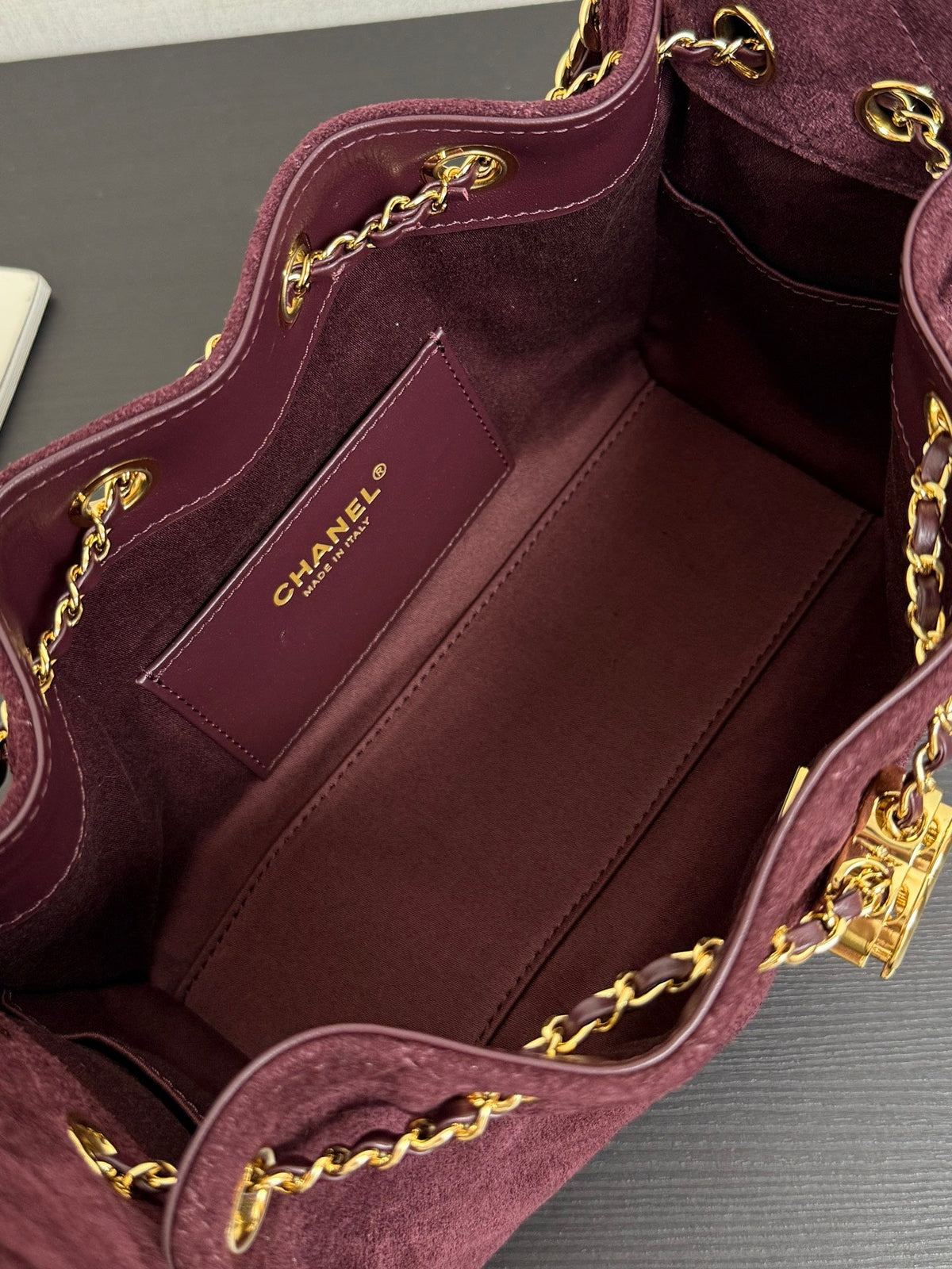 CC 26s Small Hobo Bag Burgundy Quilted Suede 996771 GHW