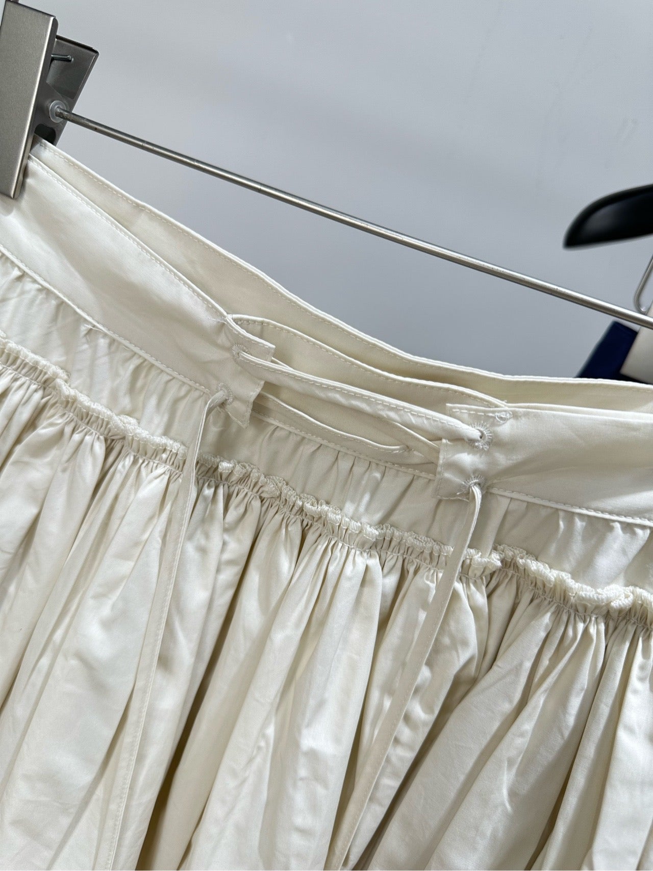 Loewe 26s Layered Mini Skirt Cream Cotton 417346