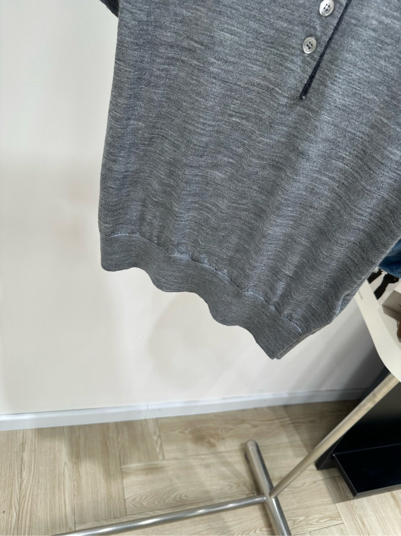 Celine 26s Knit Short-Sleeve T-Shirt Grey Cashmere417390