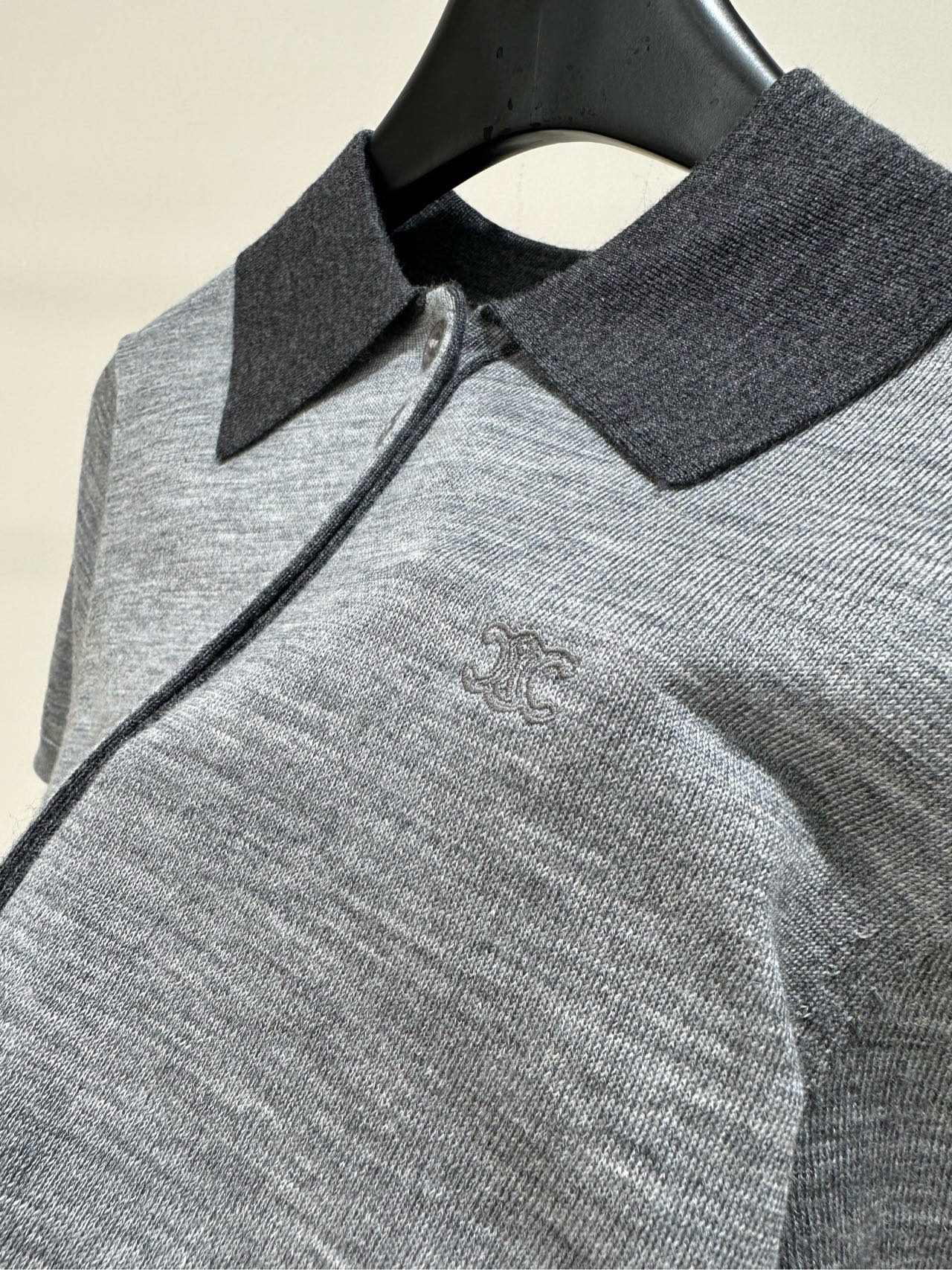 Celine 26s Knit Short-Sleeve T-Shirt Grey Cashmere417390