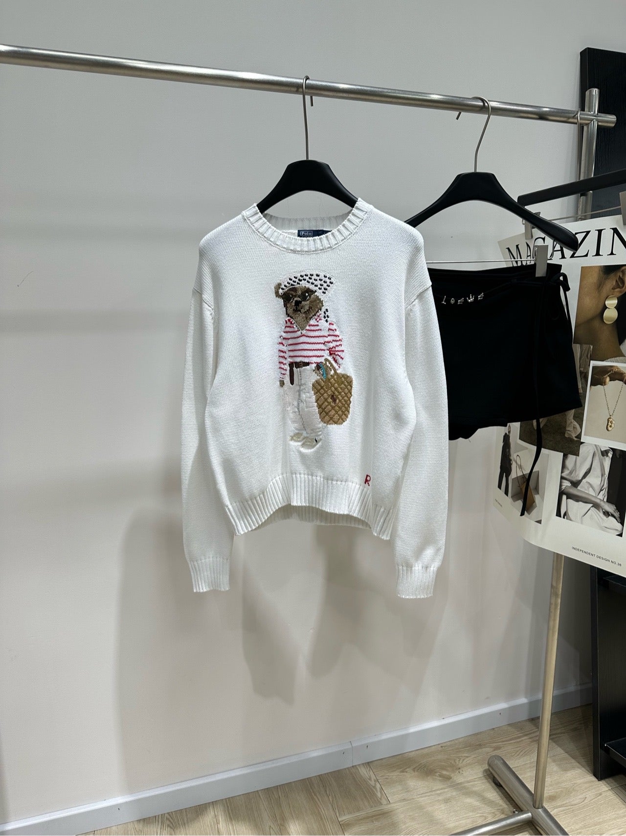 Ralph Lauren Polo Bear Jumper White Cotton 417242