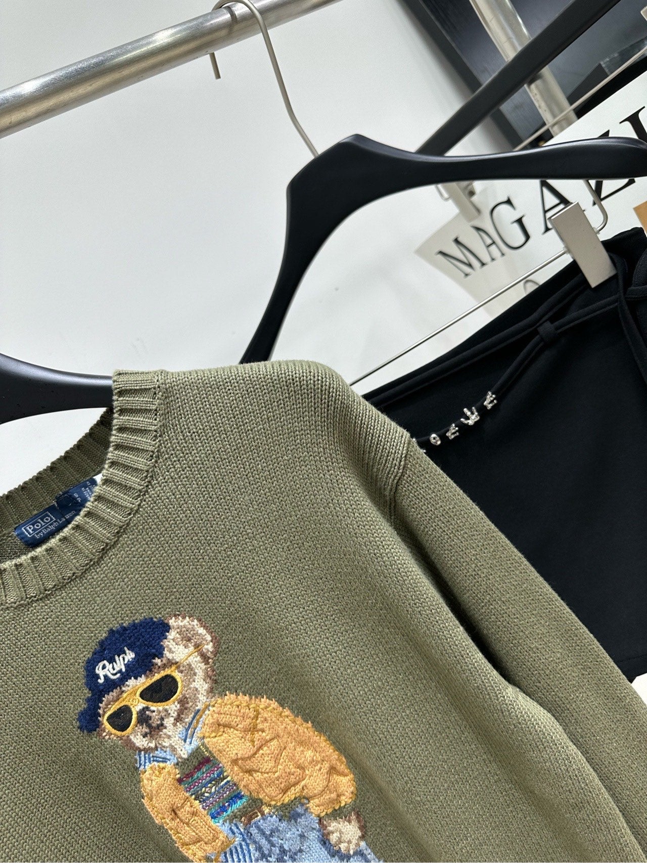 Ralph Lauren Polo Bear Jumper Olive Cotton 417235