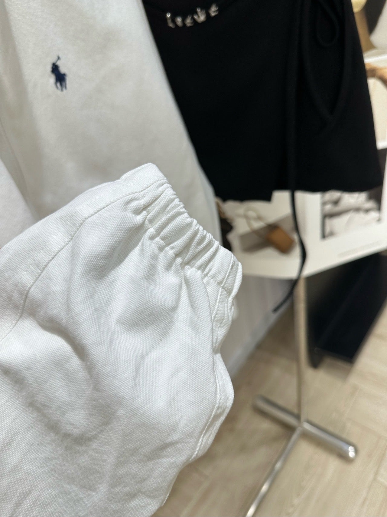 YSL 26s Stand-Up Collar Zip-Up Jacket White Cotton 417228