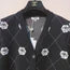 CC 25 Cardigan Black With Flowers Wool 293386