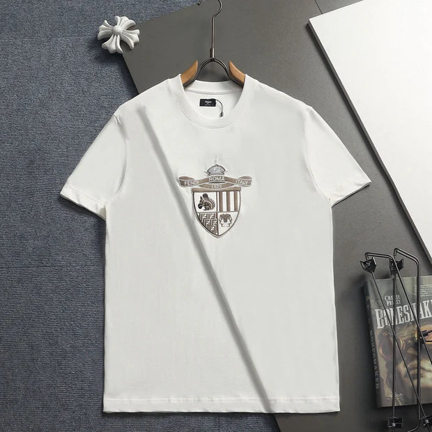 Fendi 2026 Logo Embroidered T-Shirt Cotton 829804