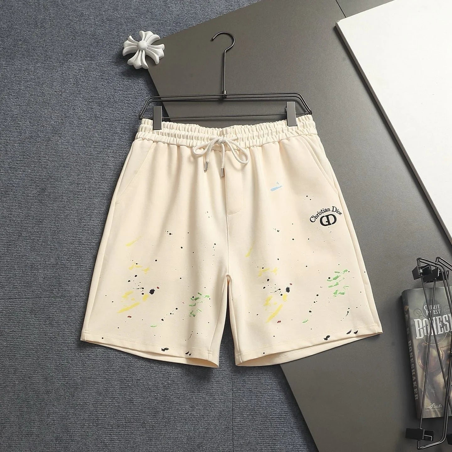 CD 26A Men Terry Cloth Short Oblique Embroidery Fabric 285977