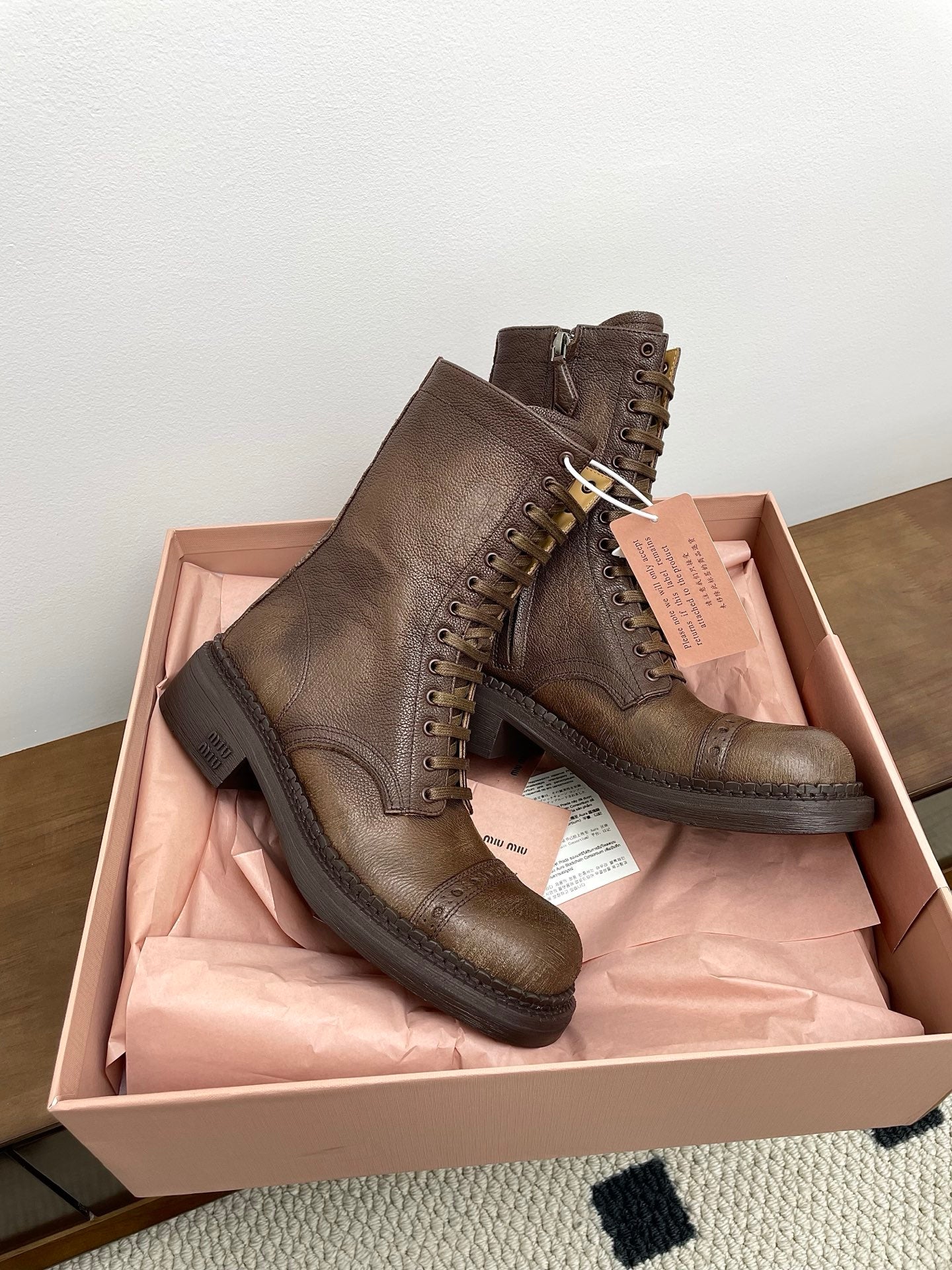 Miumiu 25 Boot Earthy Brown Calfskin 511528