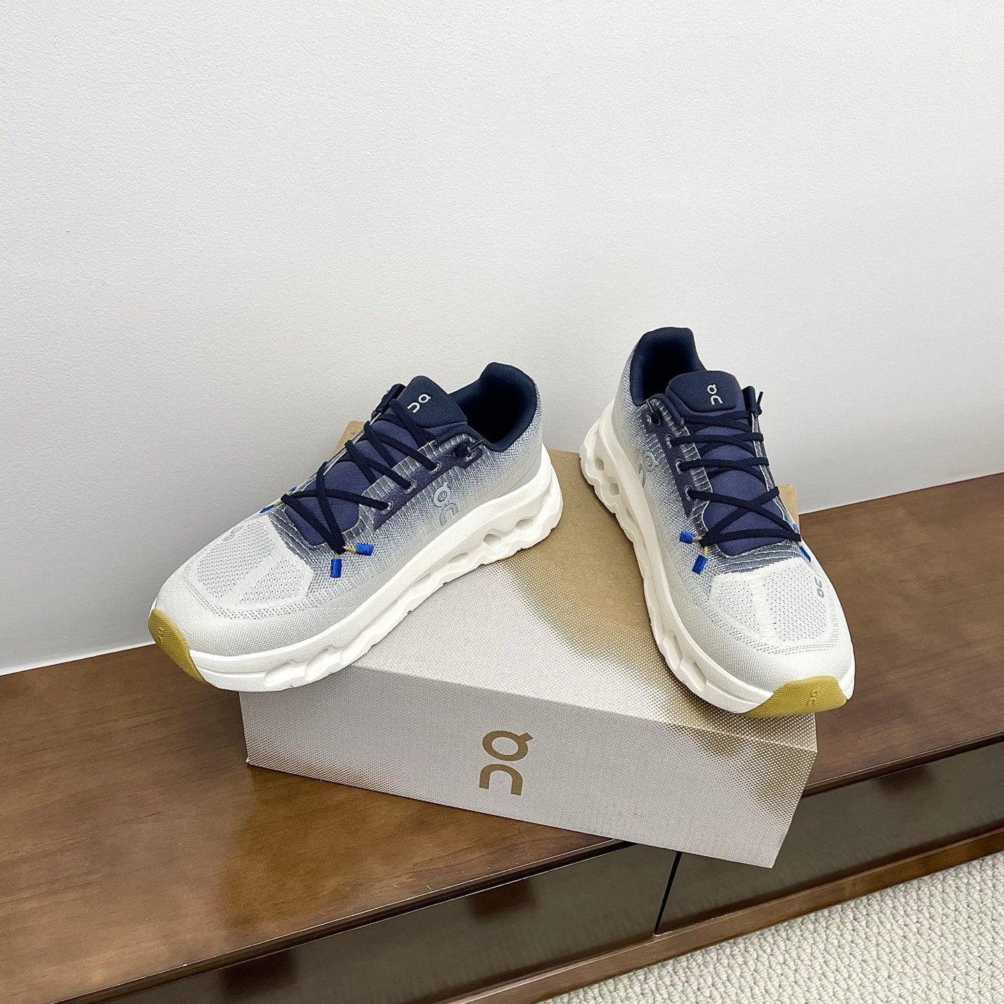 Loewe 26s Cloudtilt Sneaker In Dark Blue Ivory Recycled Polyester