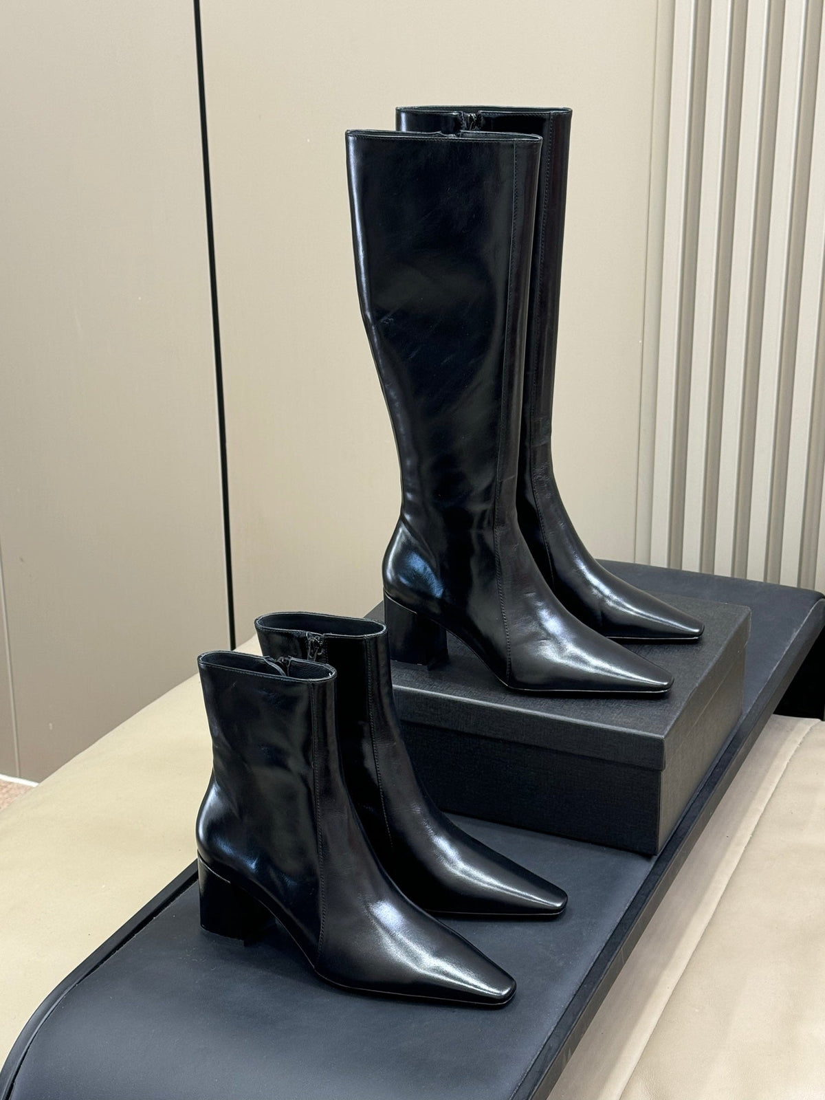YSL 26s Le Cassandre Boots Black Smooth Leather 157725