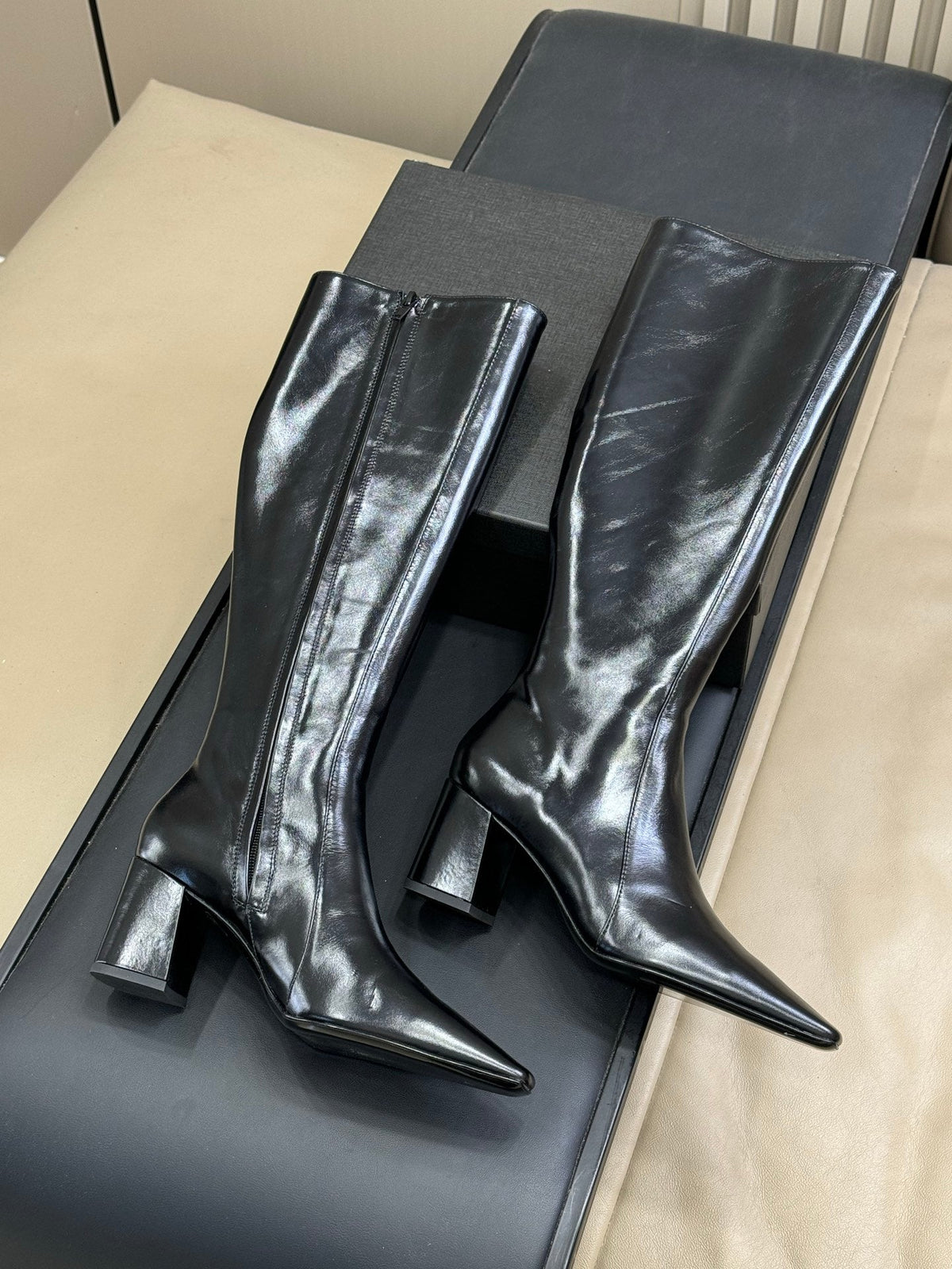 YSL 26s Le Cassandre Boots Black Smooth Leather 157725