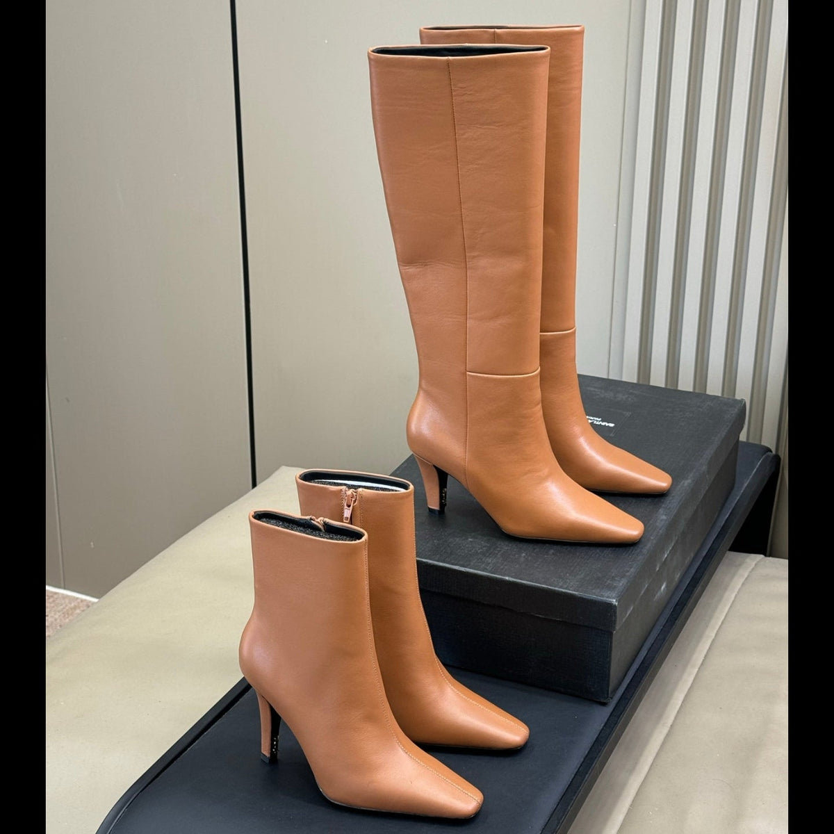YSL 26s Le Cassandre Boots Beige Smooth Leather 157720