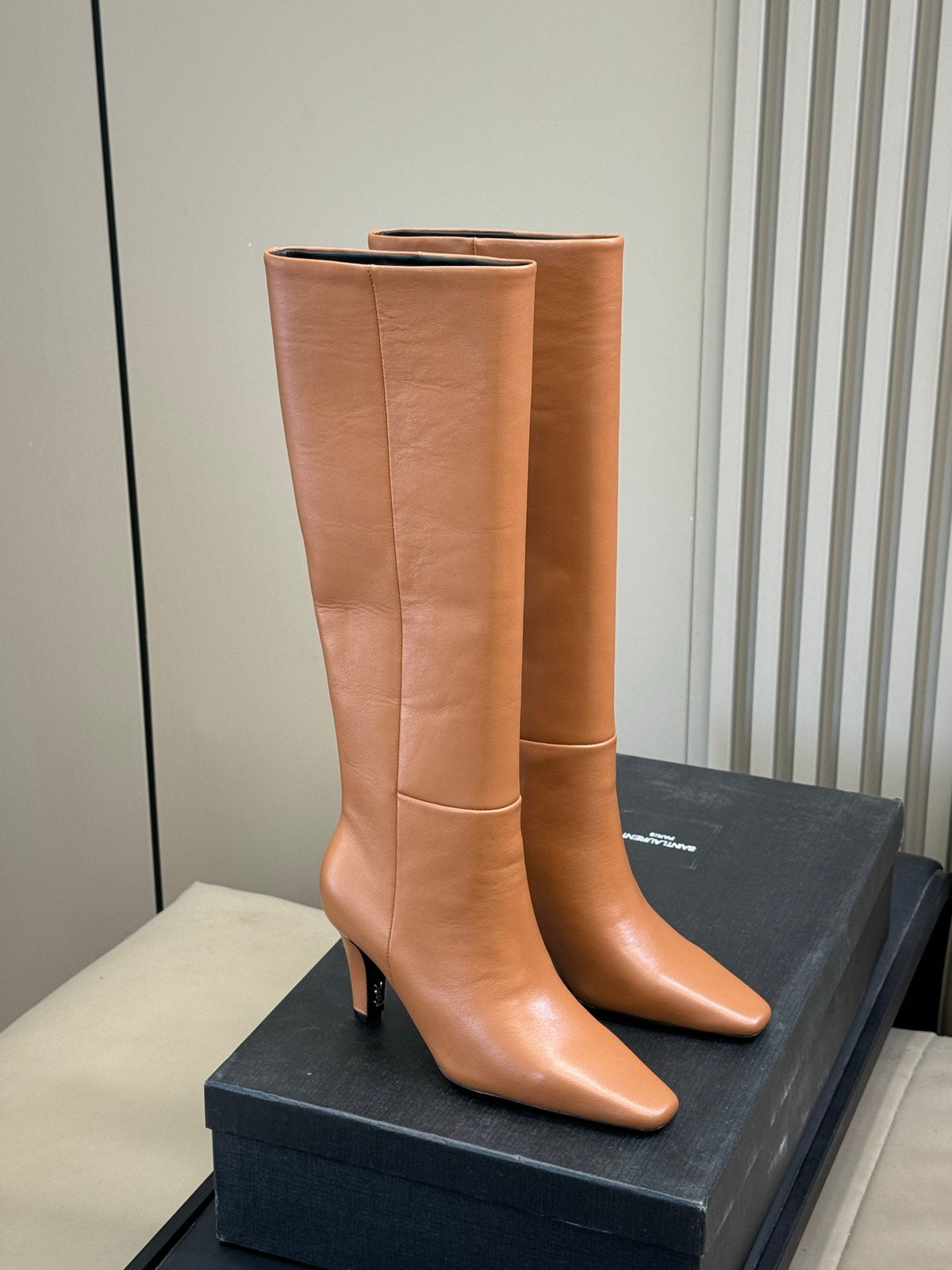YSL 26s Le Cassandre Boots Beige Smooth Leather 157720