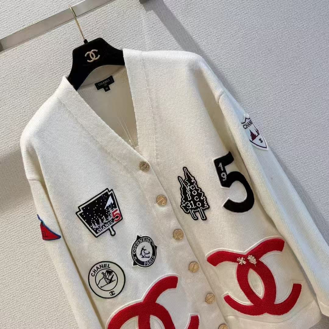 CC 26s Cardigan White Wool Cashmere 448808