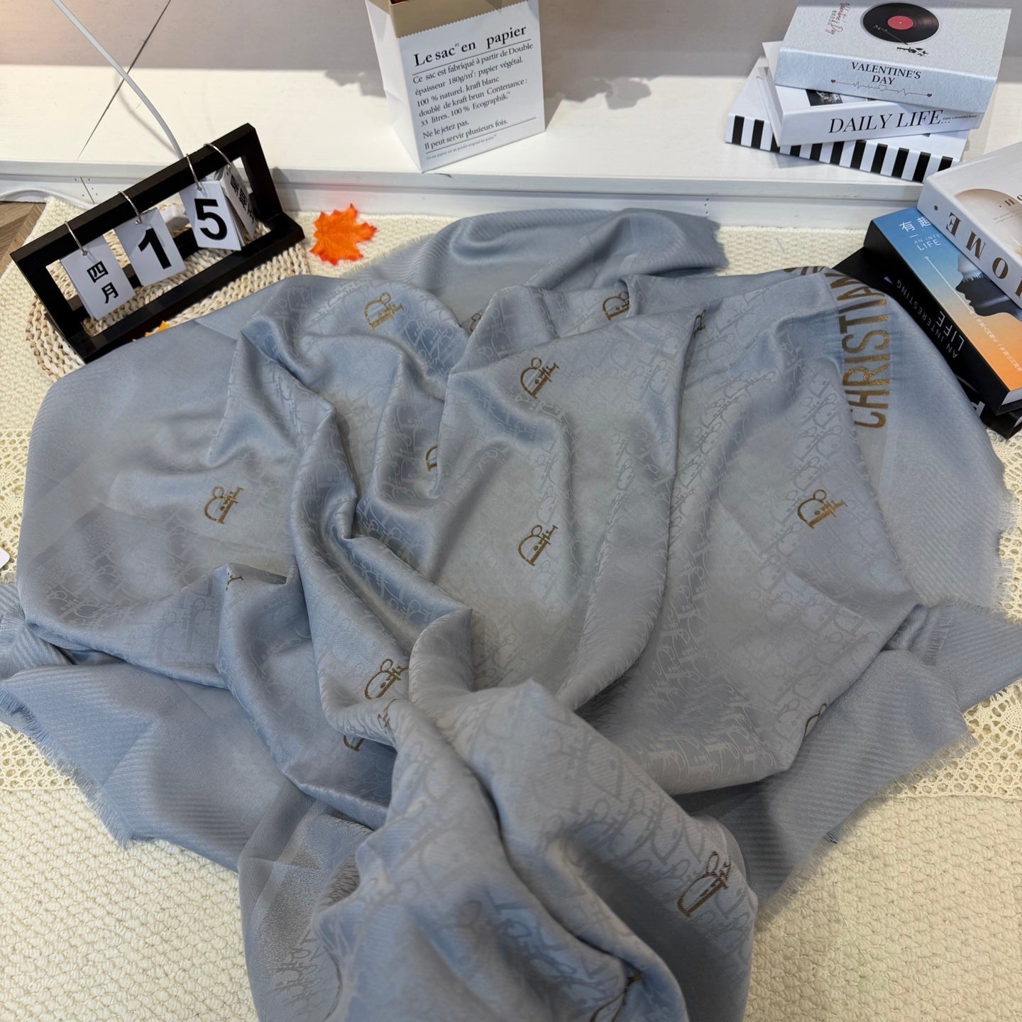 Dior 26s Scarf 140cm In Cashmere Silk 281268