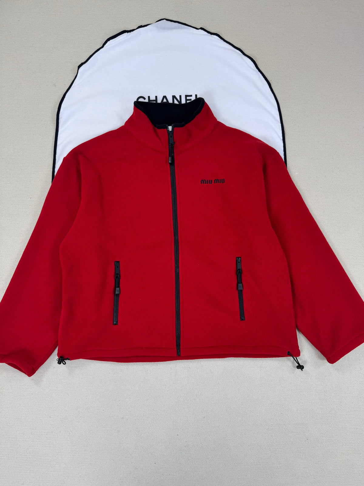 Miu 26s Fleece Jacket Red Cashmere Cotton 433030