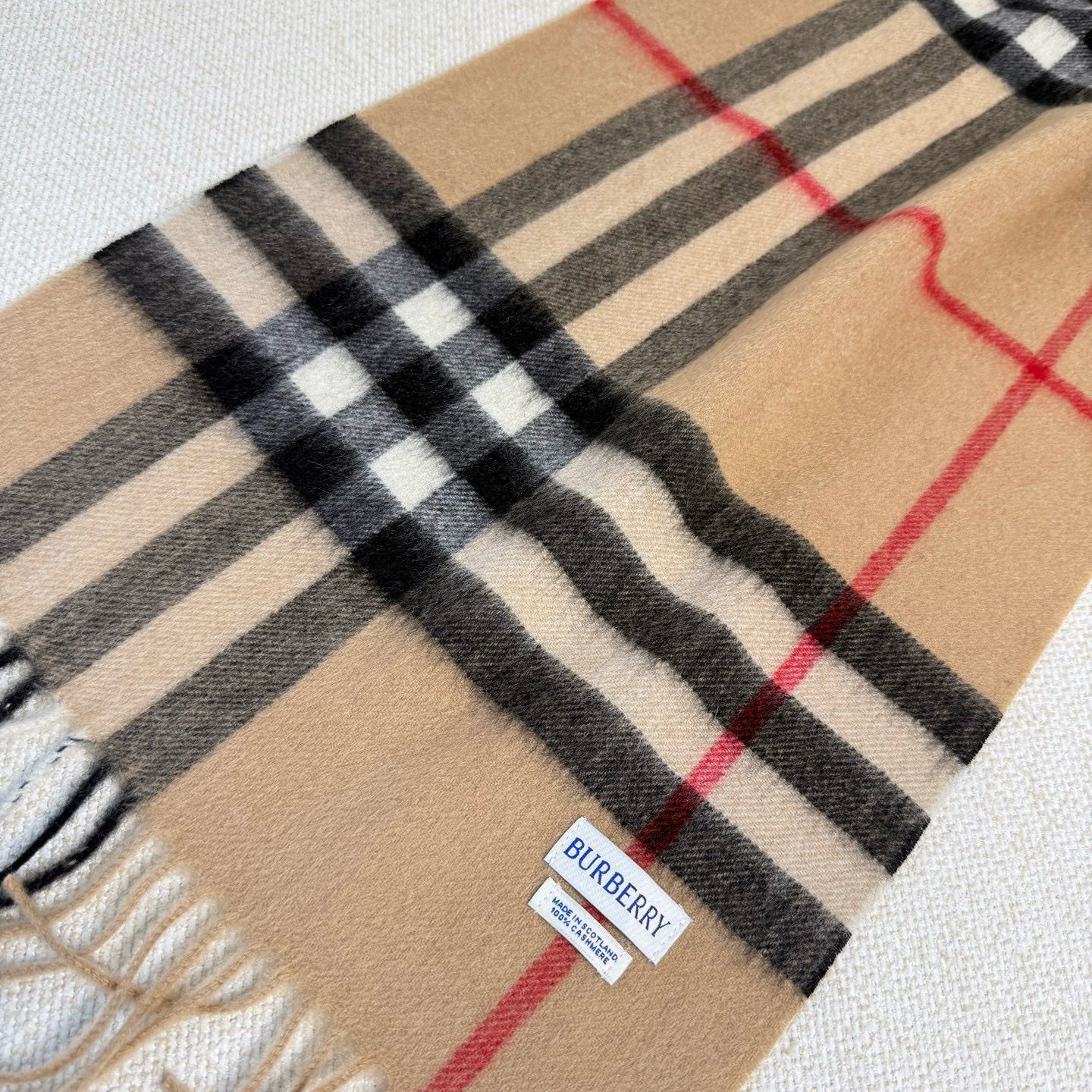 BBR Long Scarf 17CM Tan Cashmere 150390