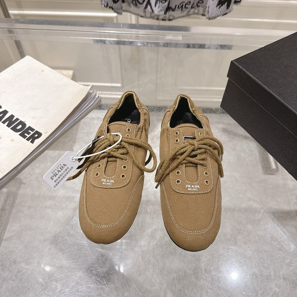 Prada 26S Sneakers Khaki Canvas 148093