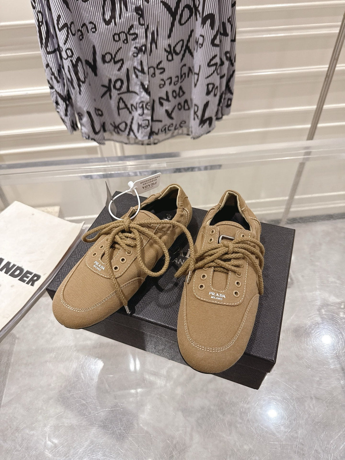 Prada 26S Sneakers Khaki Canvas 148093