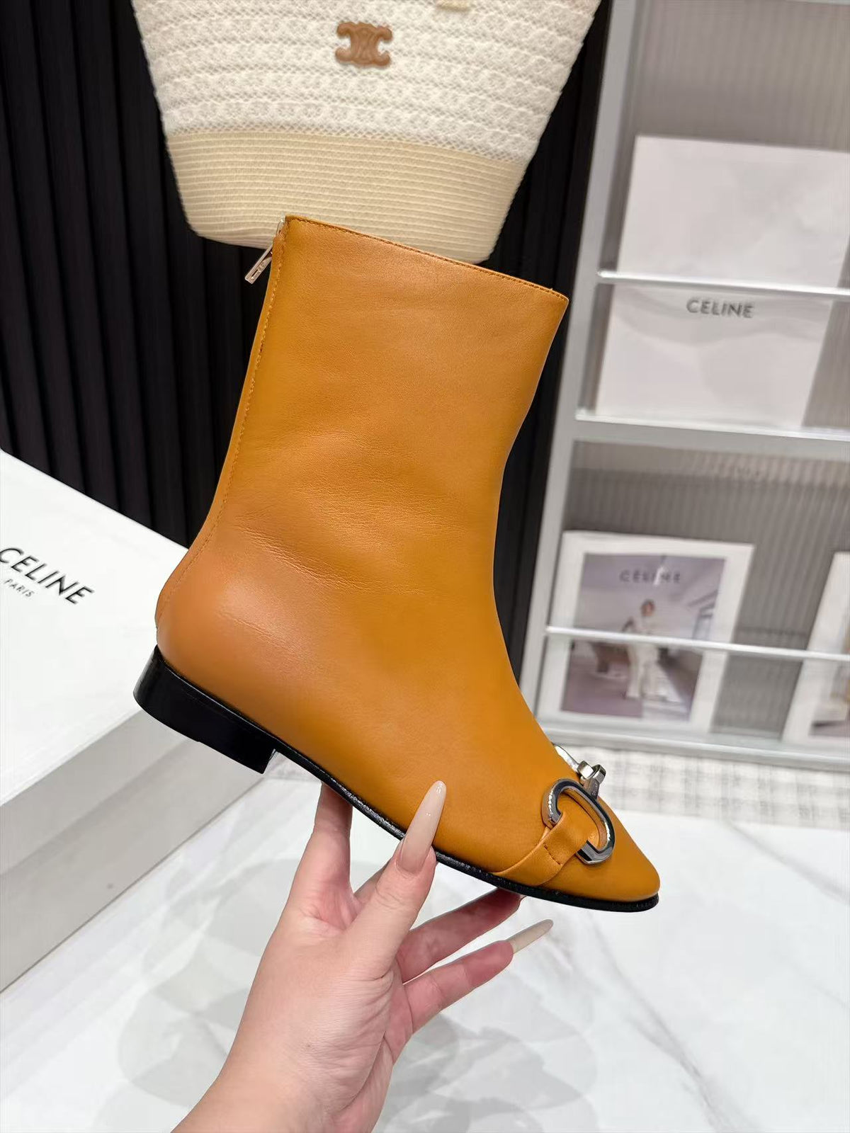 CE 26s Horsebit Ankle Boots 1.5cm Tan Leather 147771