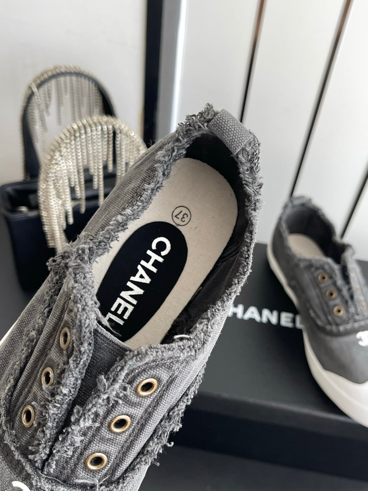 CC 26s Laceless Canvas Sneakers Dark Grey Canvas 945155