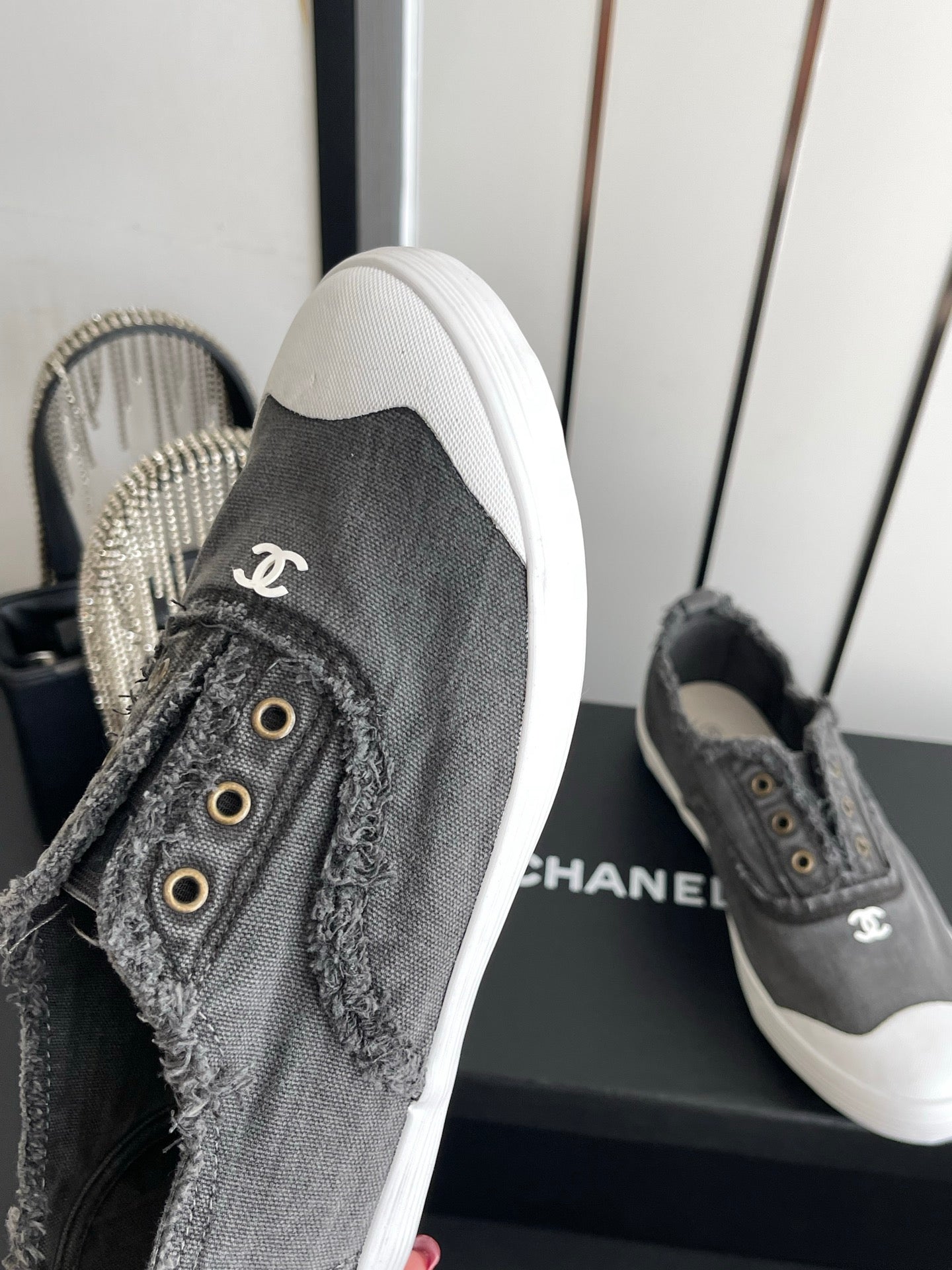 CC 26s Laceless Canvas Sneakers Dark Grey Canvas 945155