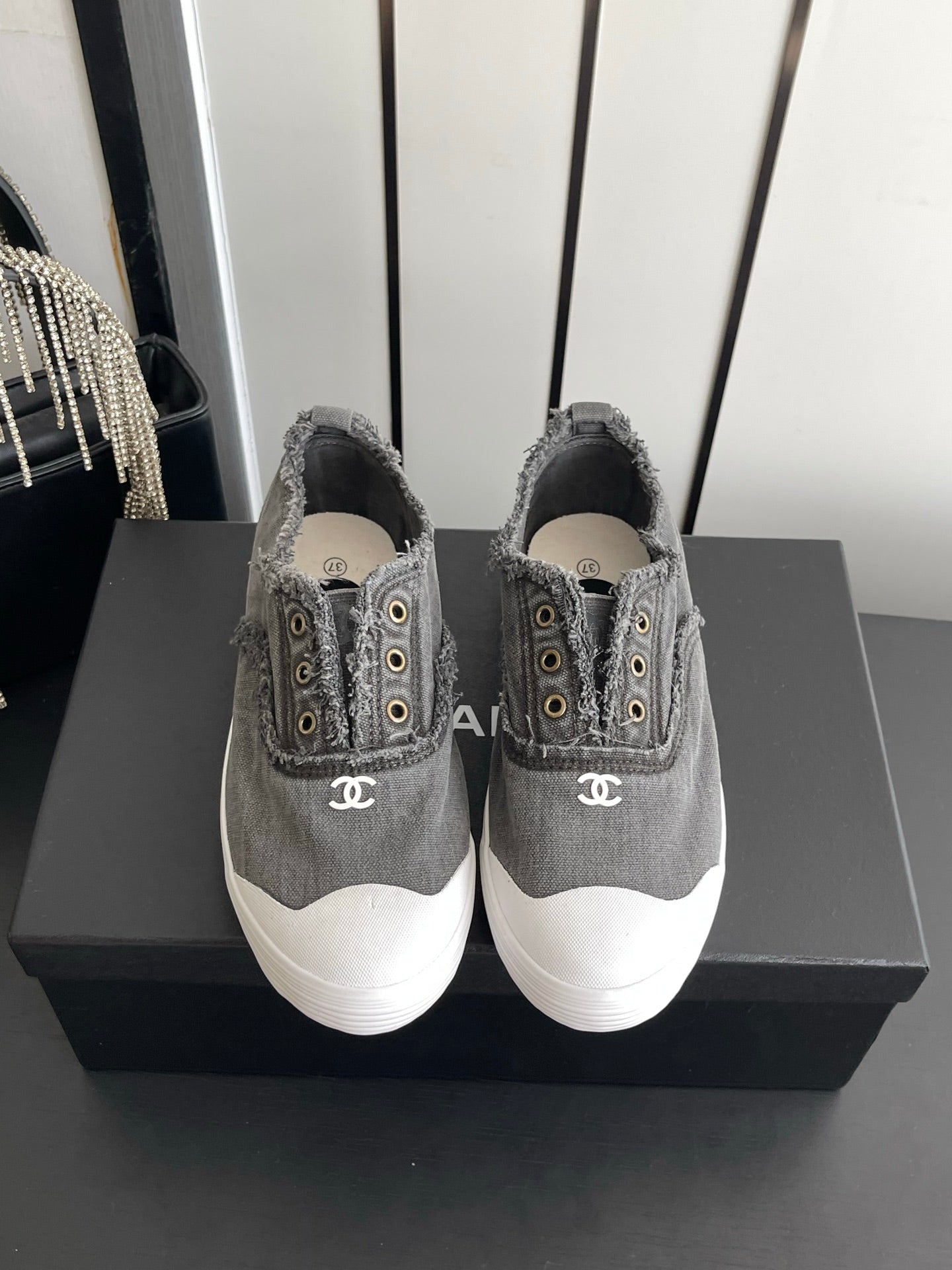 CC 26s Laceless Canvas Sneakers Dark Grey Canvas 945155