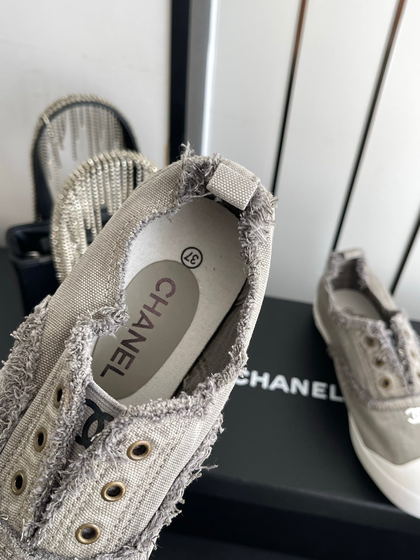CC 26s Laceless Canvas Sneakers Grey Canvas 945156