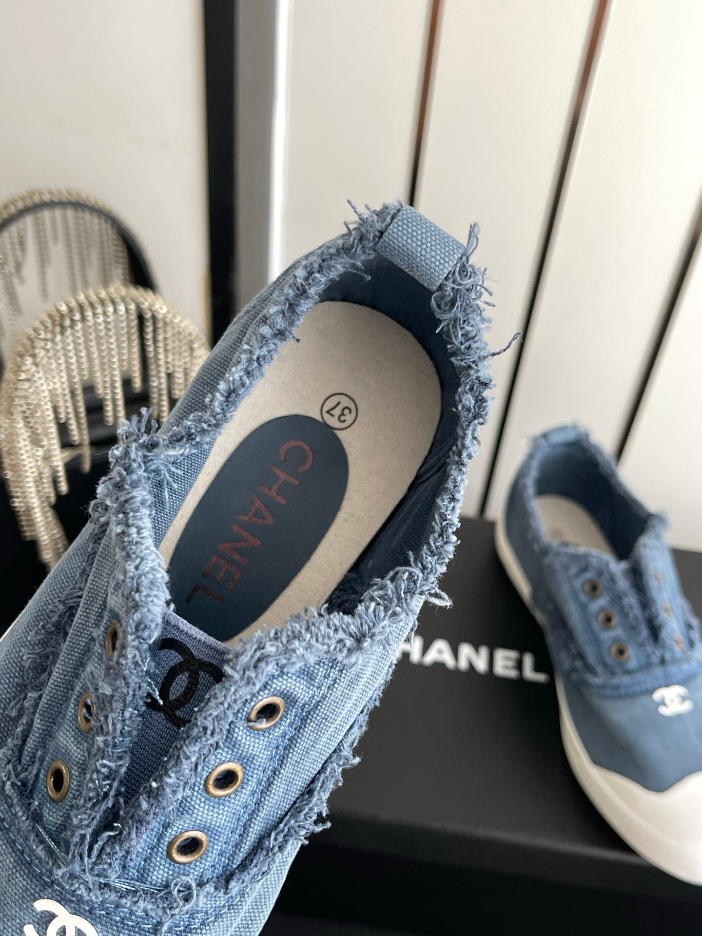 CC 26s Laceless Canvas Sneakers Blue Canvas 945157
