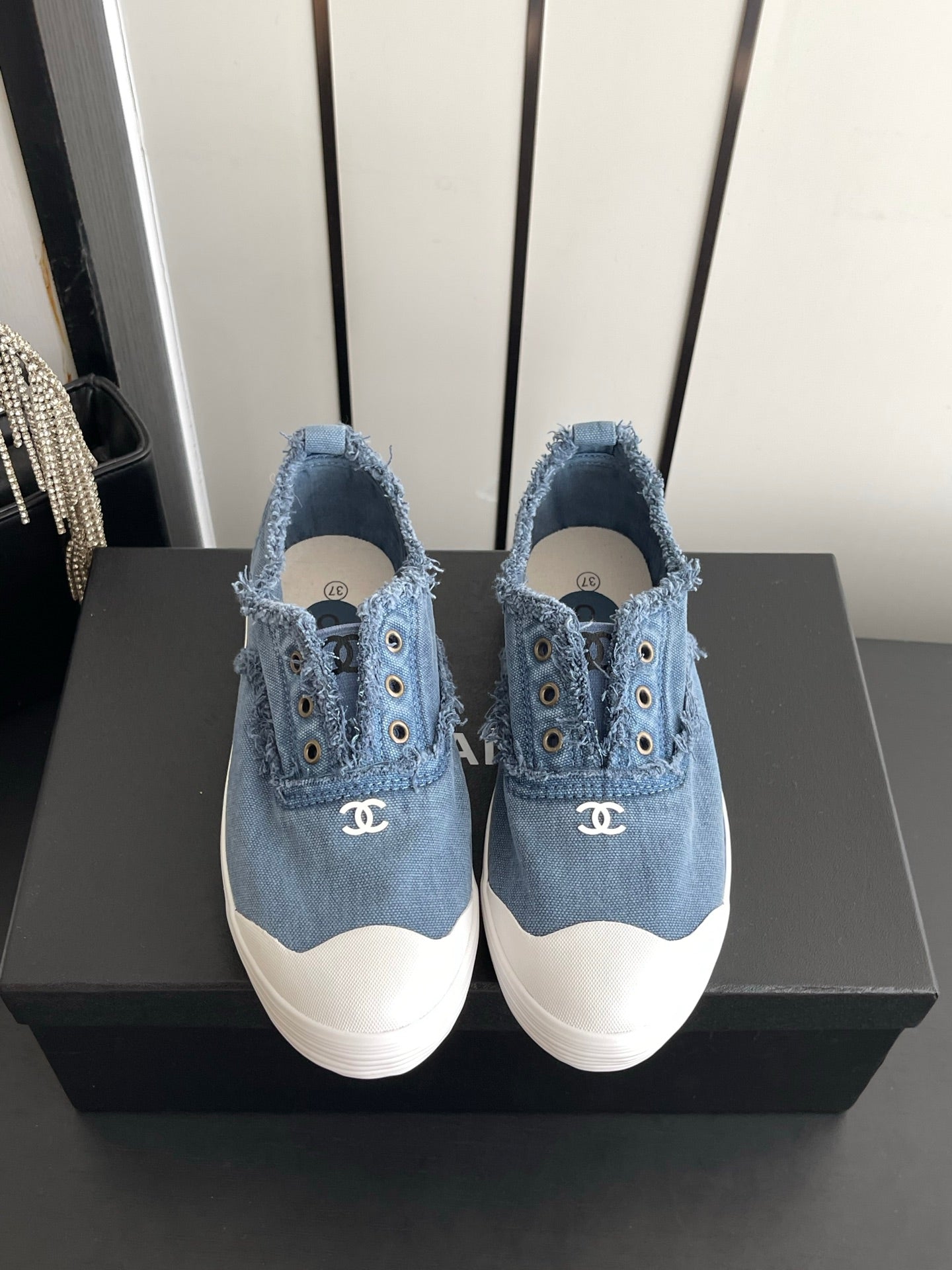 CC 26s Laceless Canvas Sneakers Blue Canvas 945157