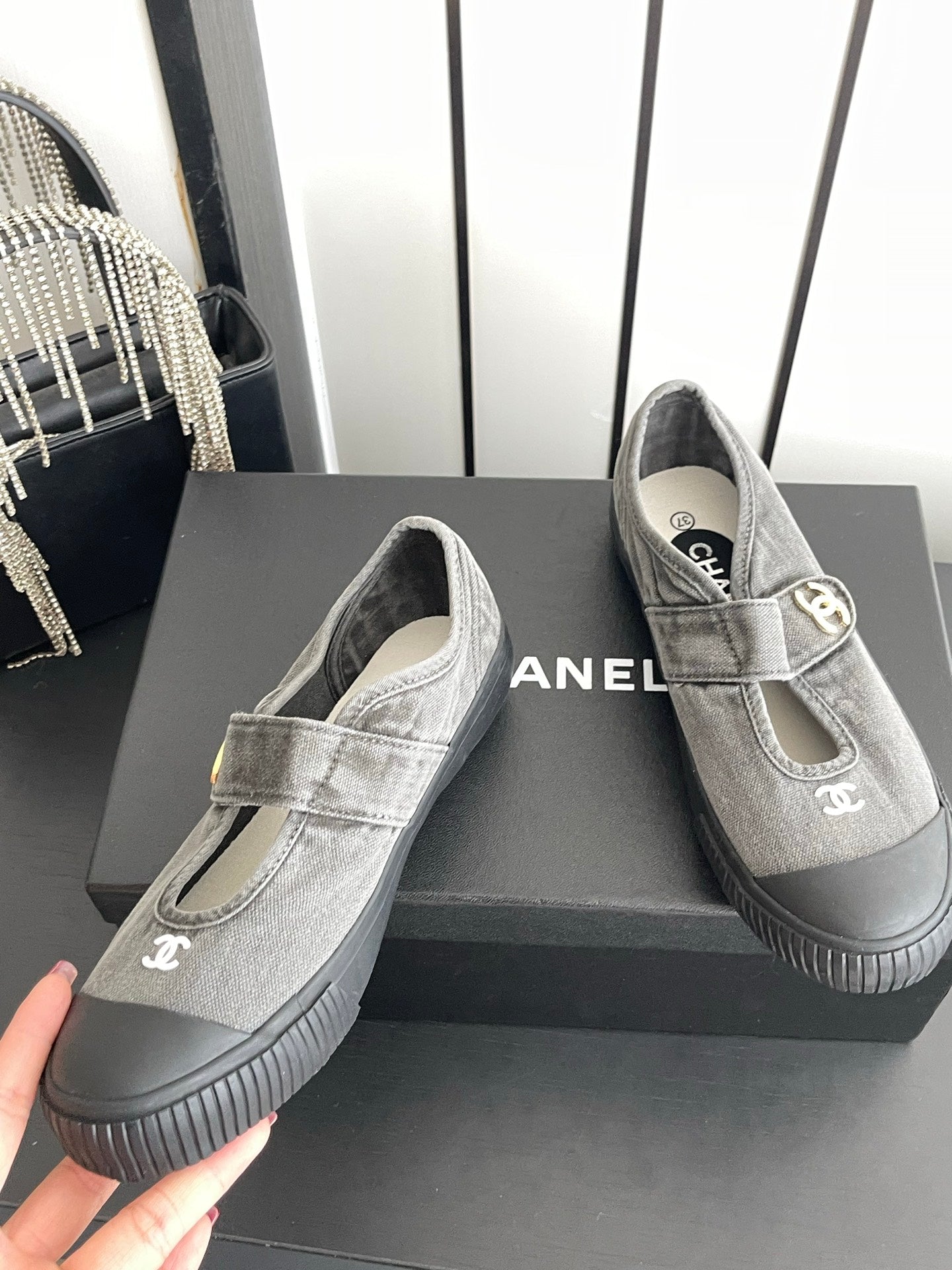 CC 26s Mary Jane Sneakers Grey Canvas 945160