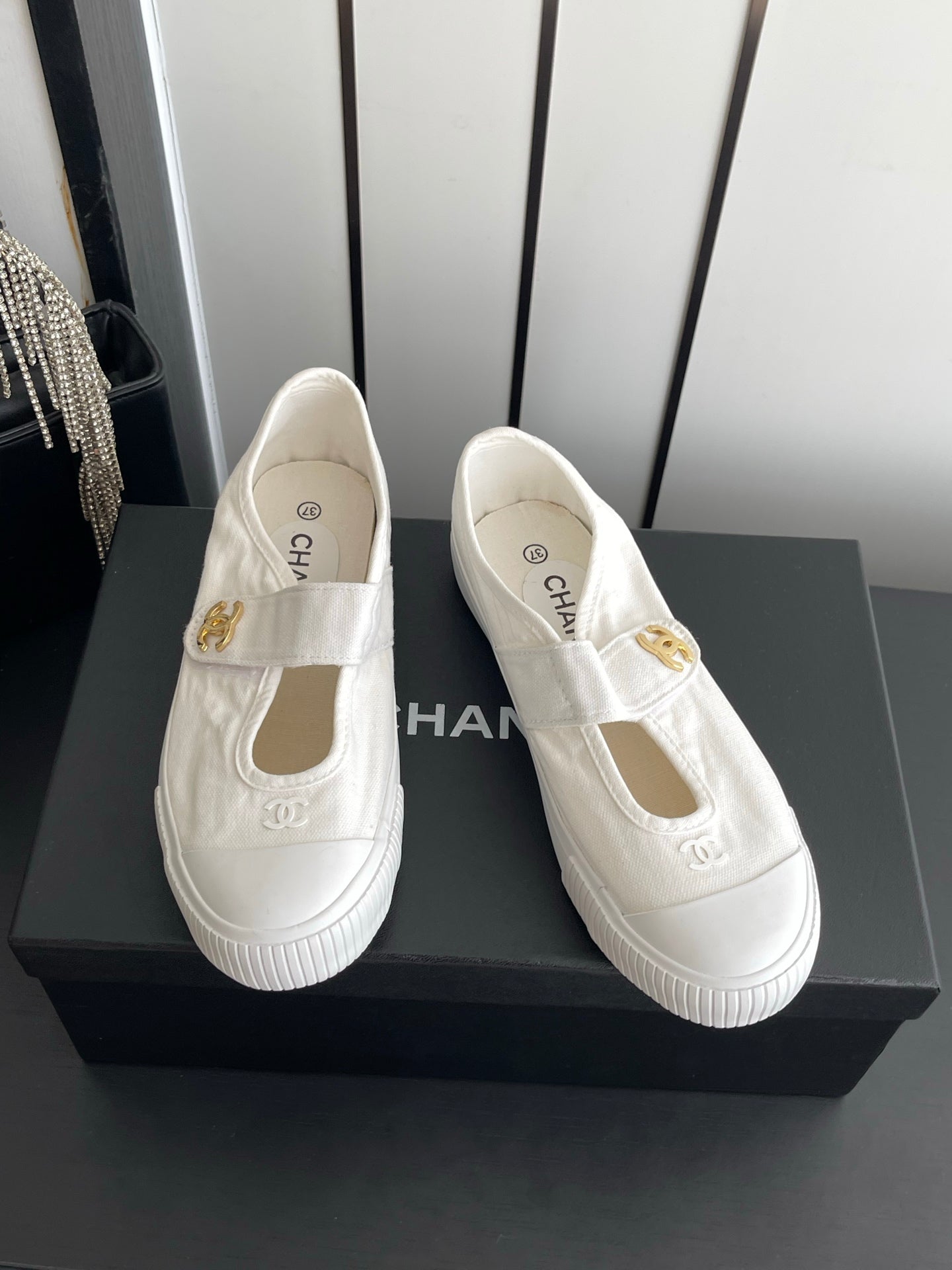 CC 26s Mary Jane Sneakers White Canvas 945162