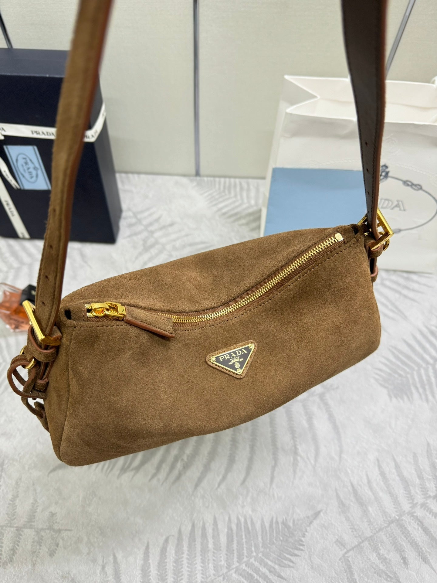 Pra Aimée Crossbodybag Brown Nubuck Leather