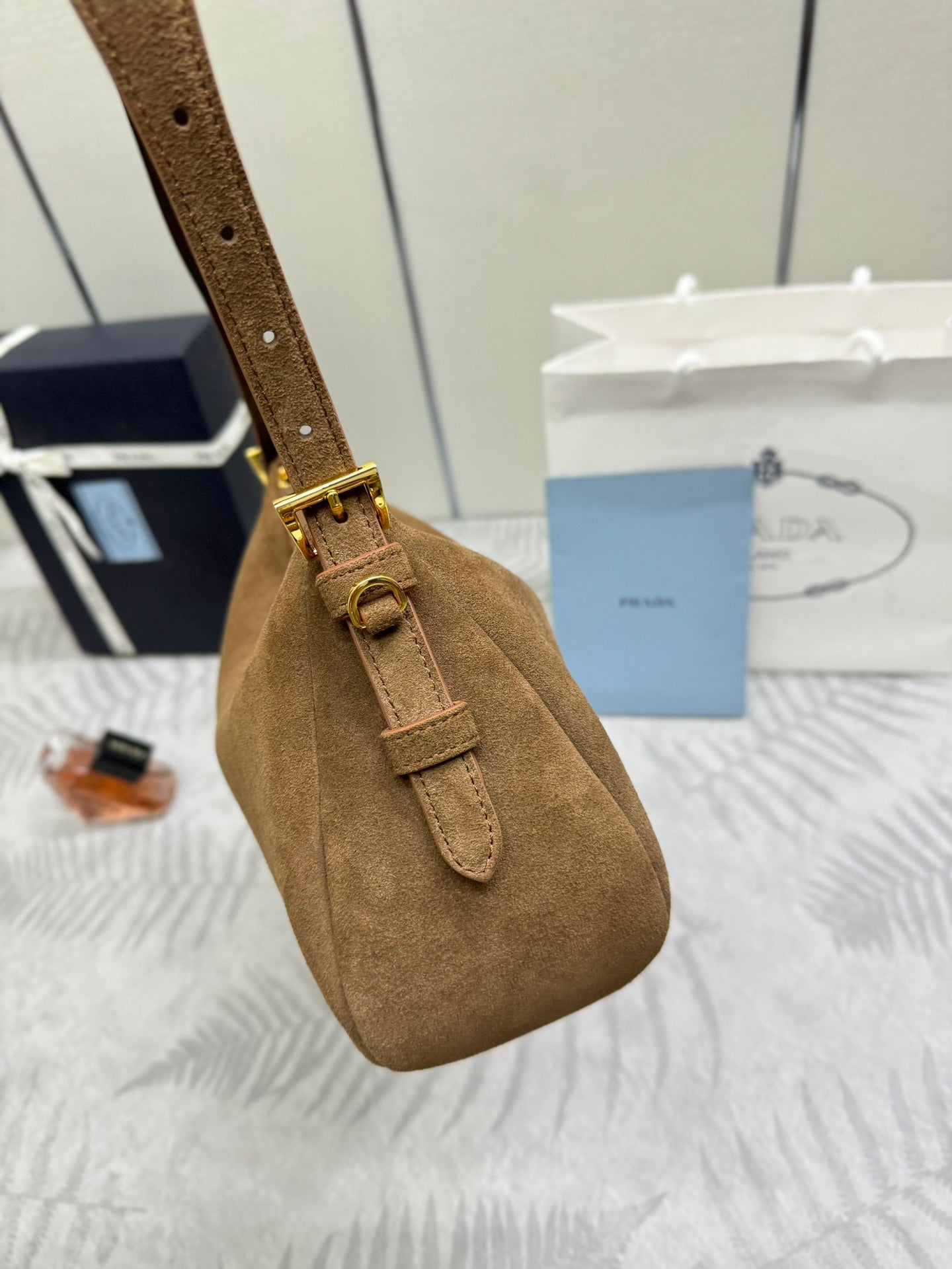 Pra Aimée Crossbodybag Brown Nubuck Leather