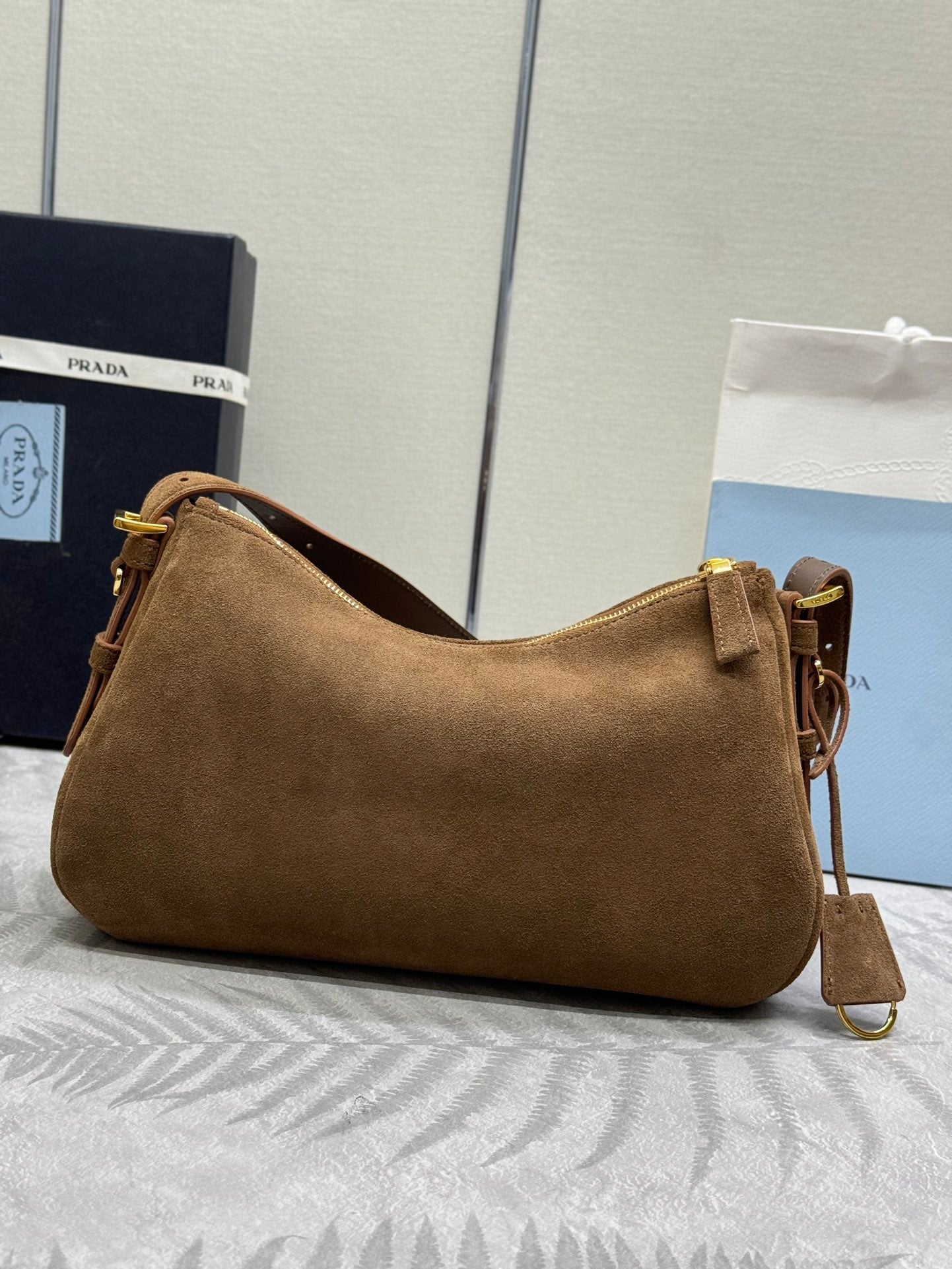 Pra Aimée Crossbodybag Brown Nubuck Leather