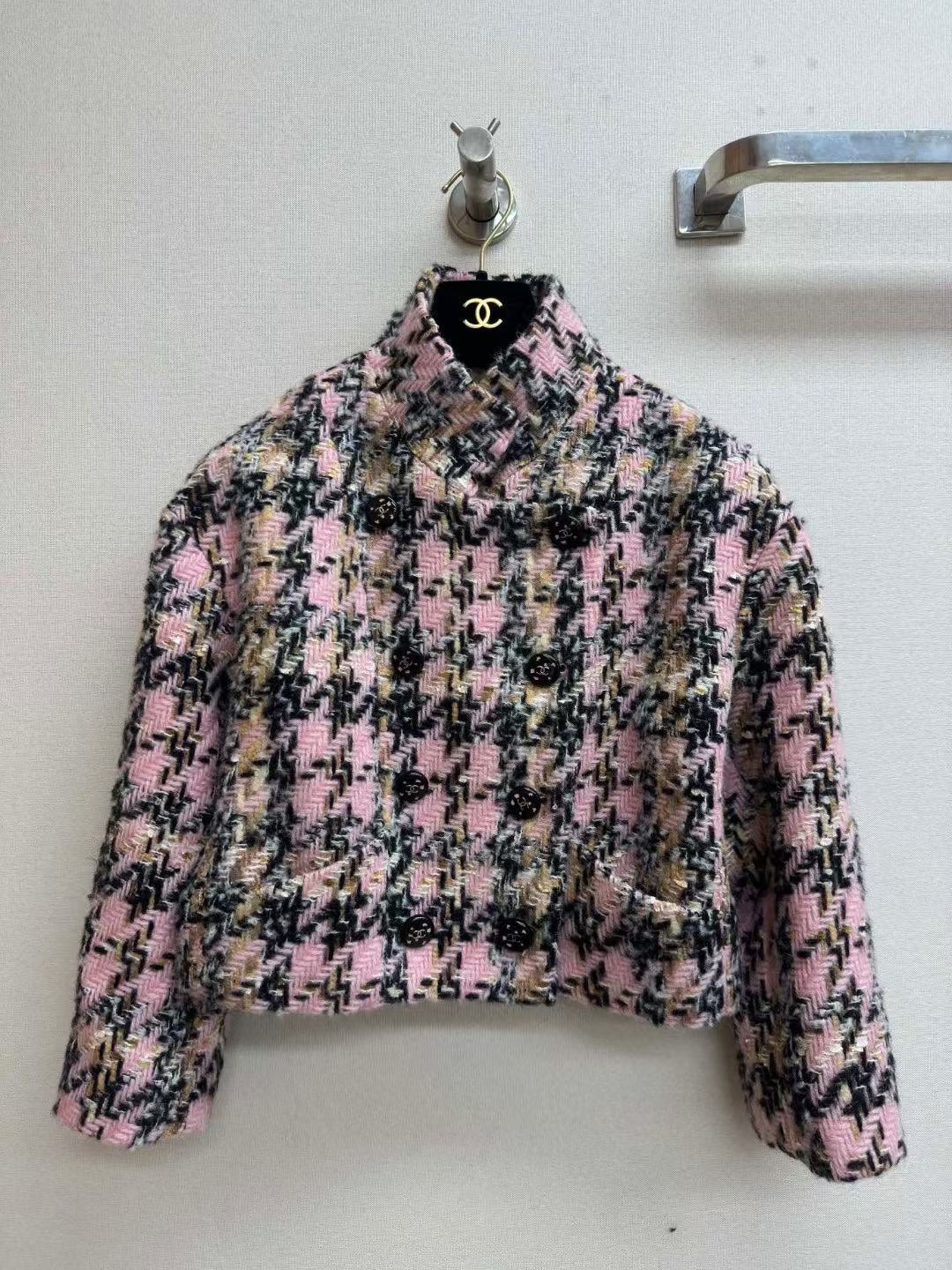 CC Tweed Set Pink Black Wool Mohair 251949