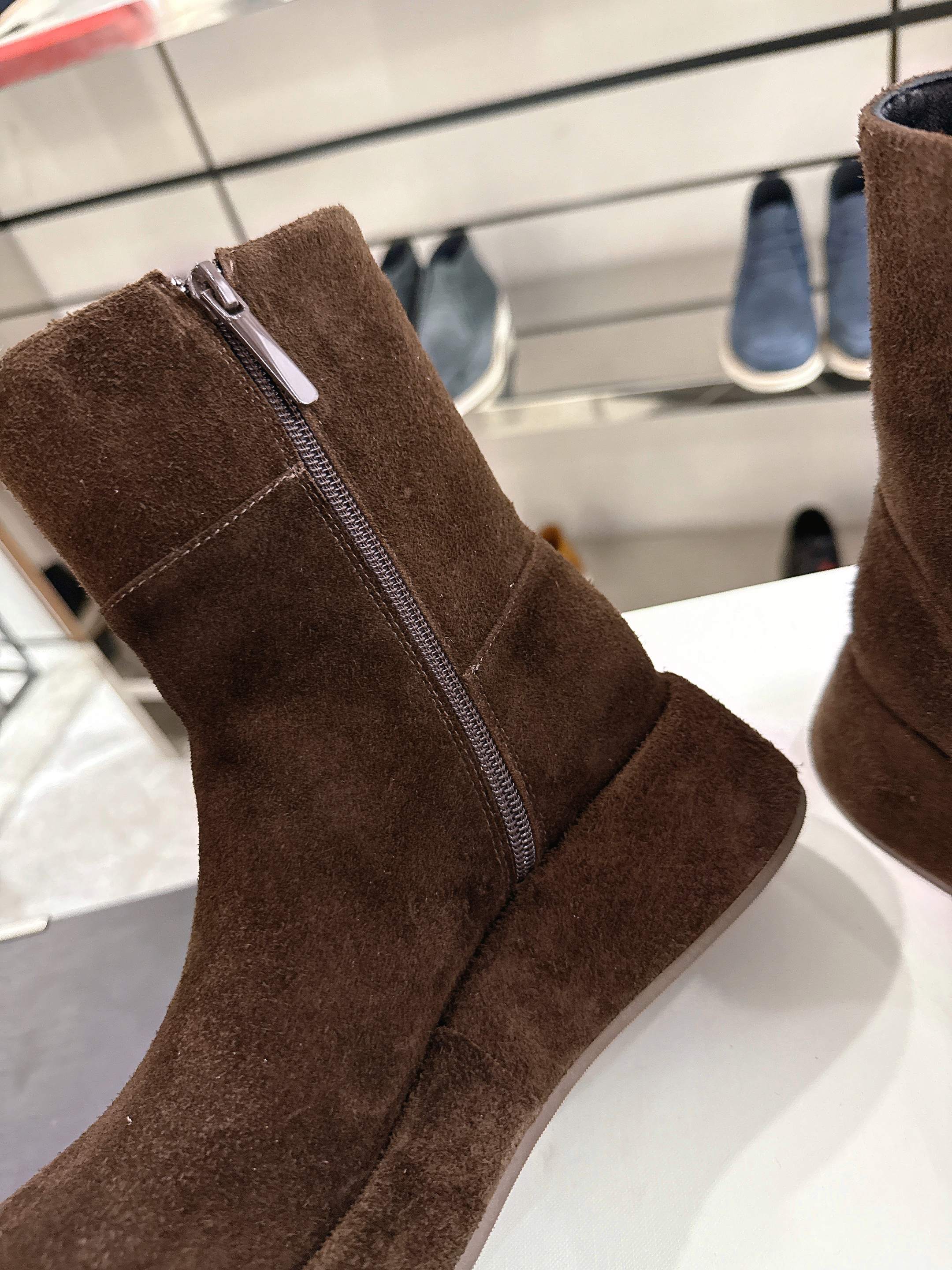 The Row SS2025. Boots  Dark Brown Suede 543373