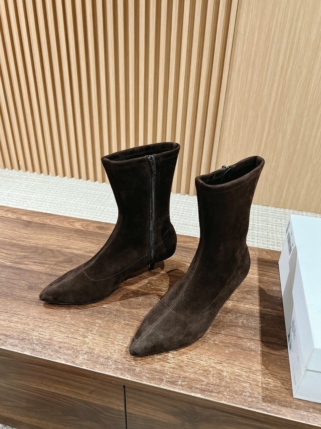 The Row Pointed-toe Ankle Boots 35mm Black Suede 427975