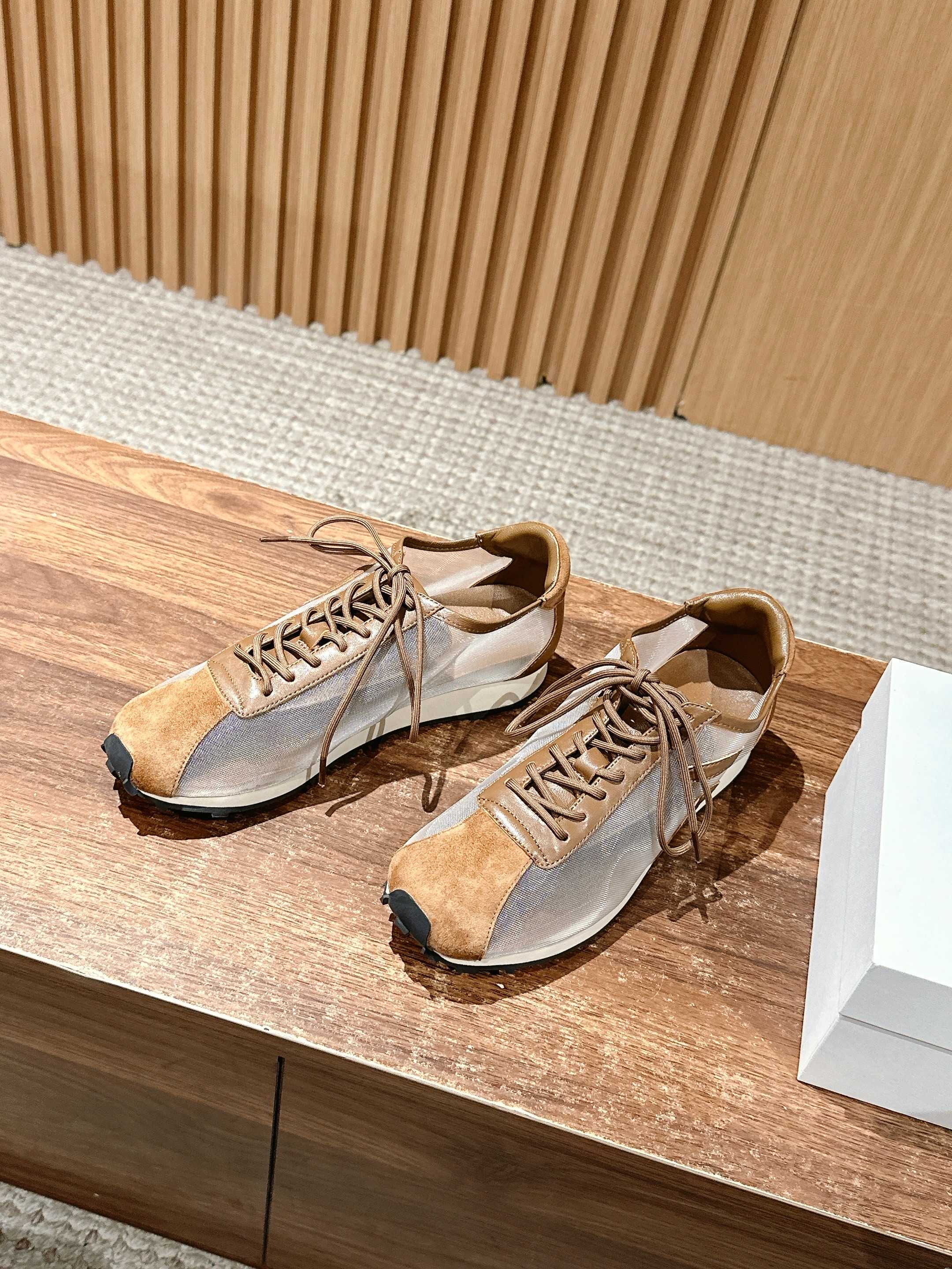 The Row  Sneakers Light Taupe Mesh And Cowhide 330594