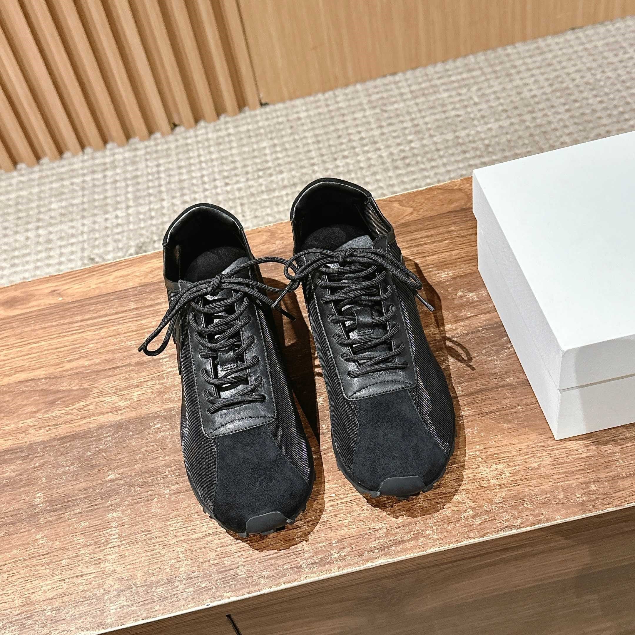 The Row  Sneakers Black Mesh And Cowhide 330595