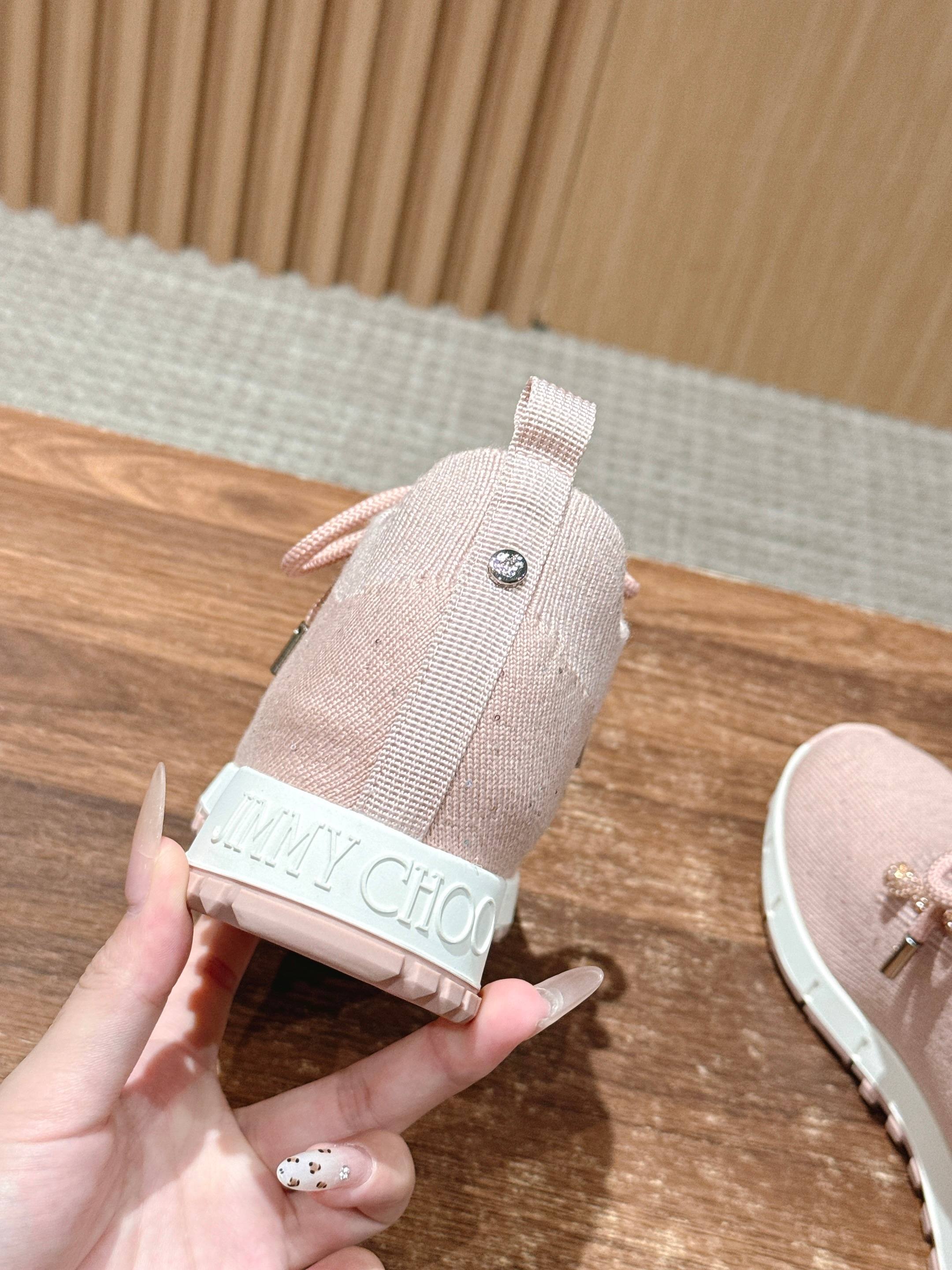 Jimmy Pave - Embellished Sneakers Light Pink Sequined Knit 400162