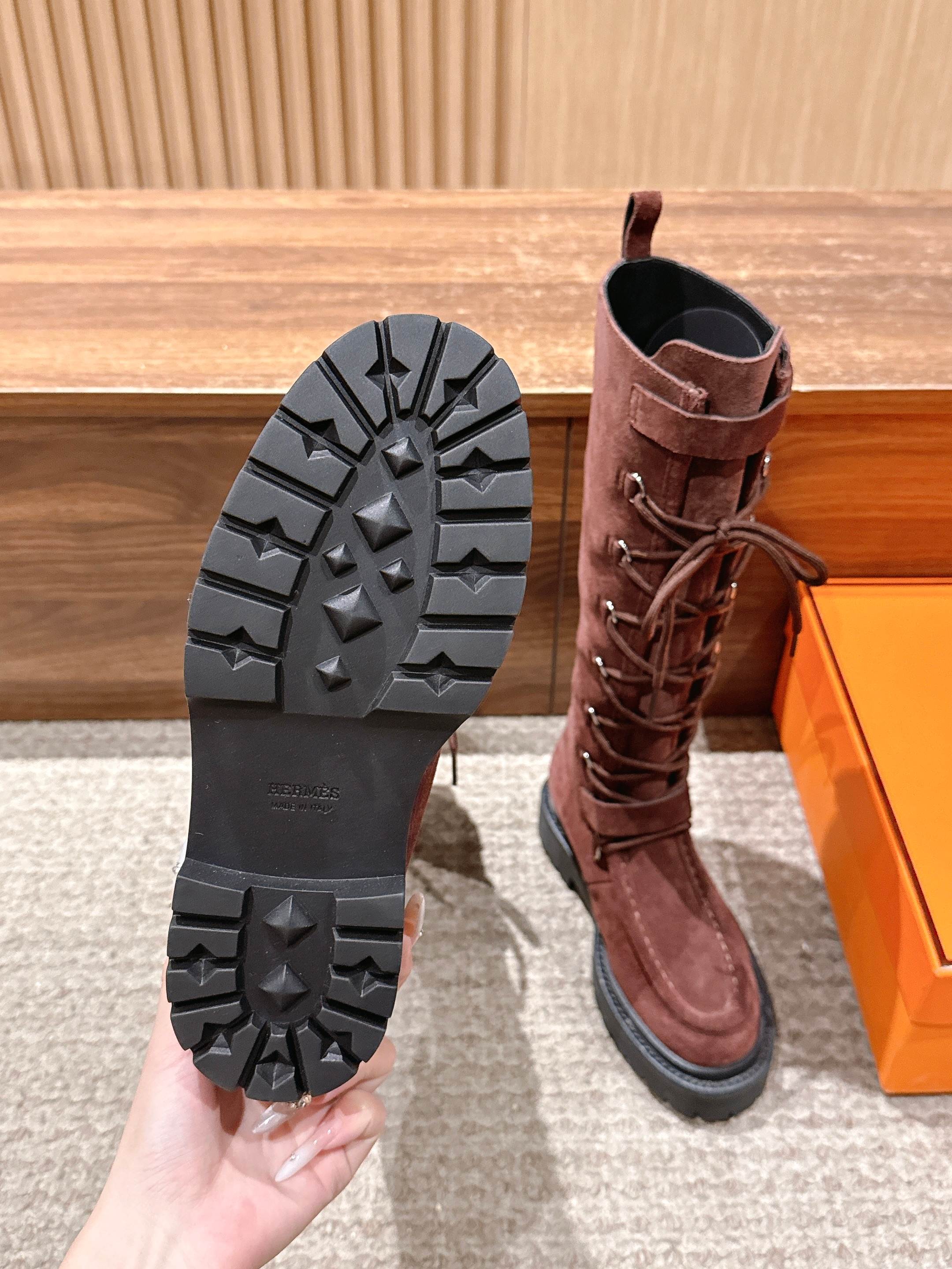 HM 25 High Boots Chocolate Brown Suede 512533