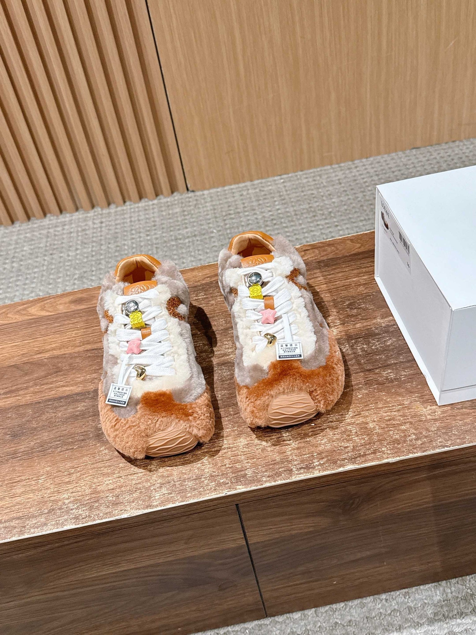 Loewe 26s Ballet Runner 2.0 In Brown Shearling