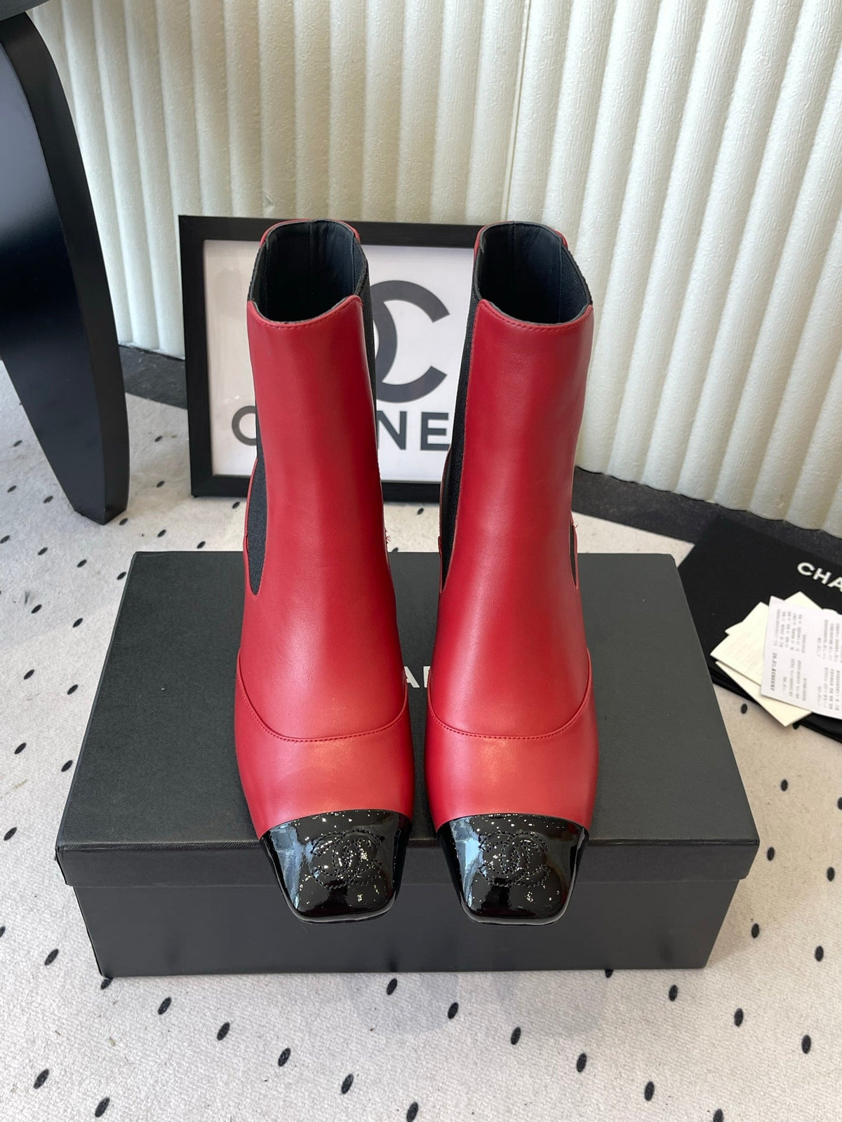 CC 26s Chelsea Ankle Boots 6cm Red Sheepskin SHW 105780