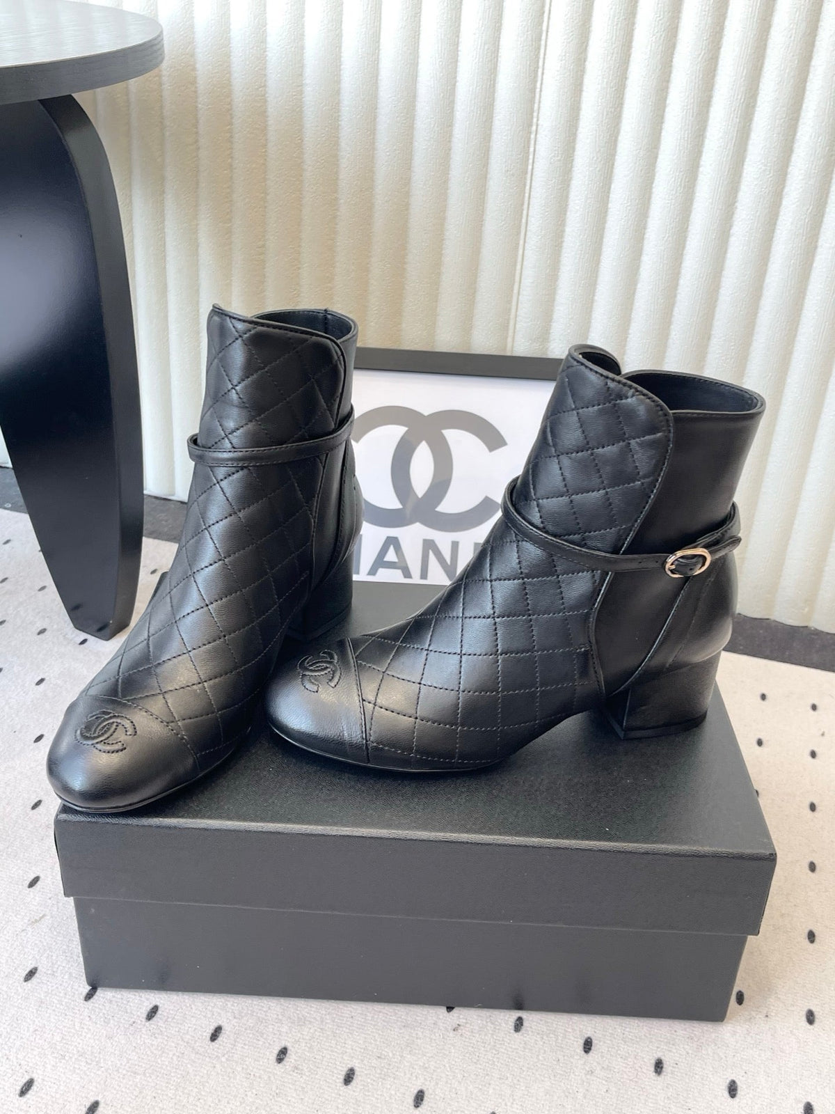 Chanel FW26 Quilted Ankle Short Boots 5cm Lambskin 190012