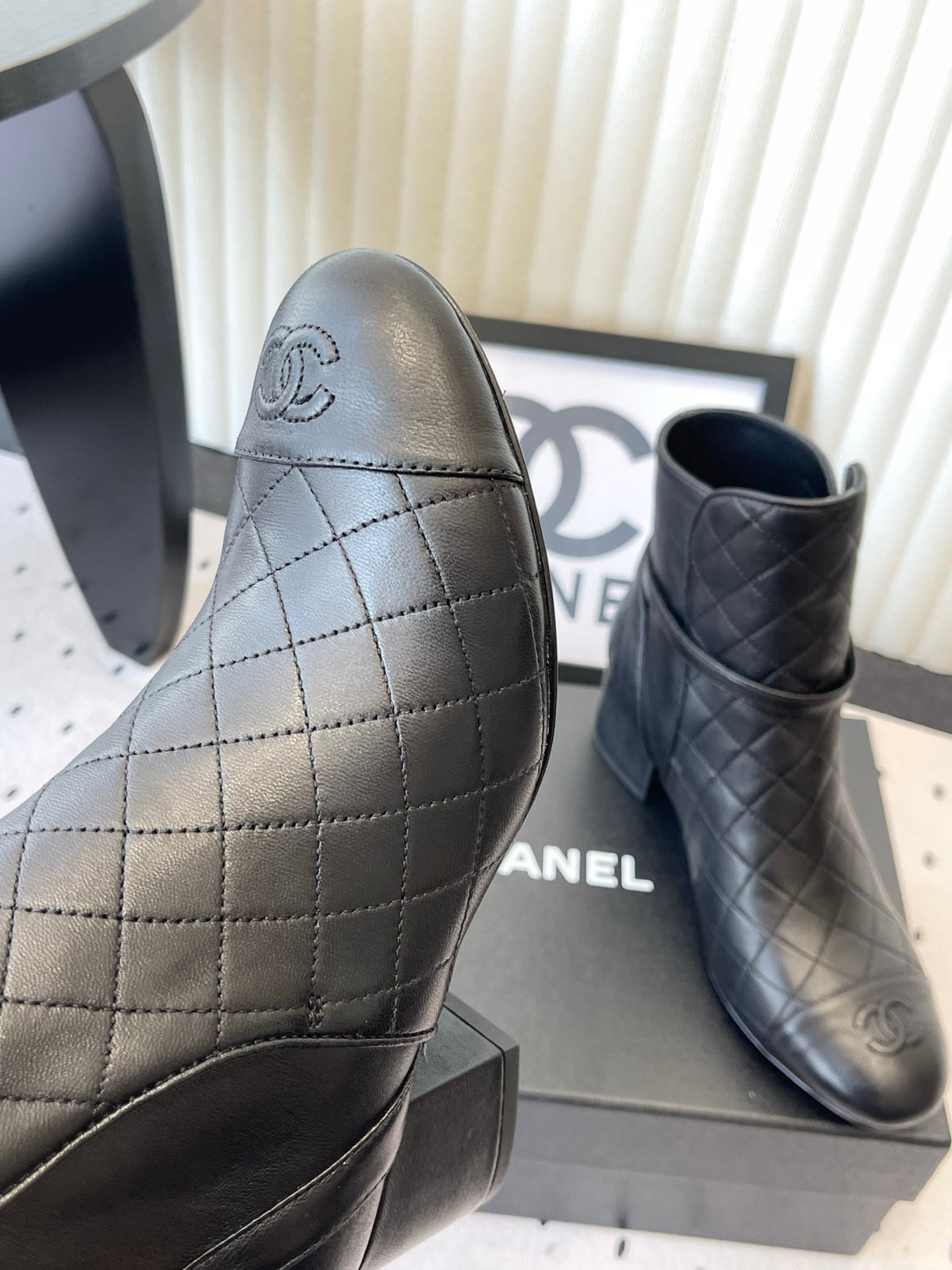 Chanel FW26 Quilted Ankle Short Boots 5cm Lambskin 190012