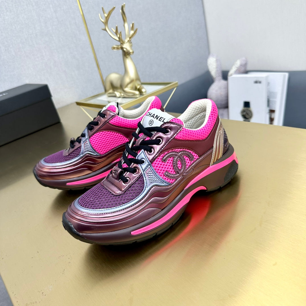 CC 26s Runner Sneakers Pink Purple Burgundy Calfskin 146184