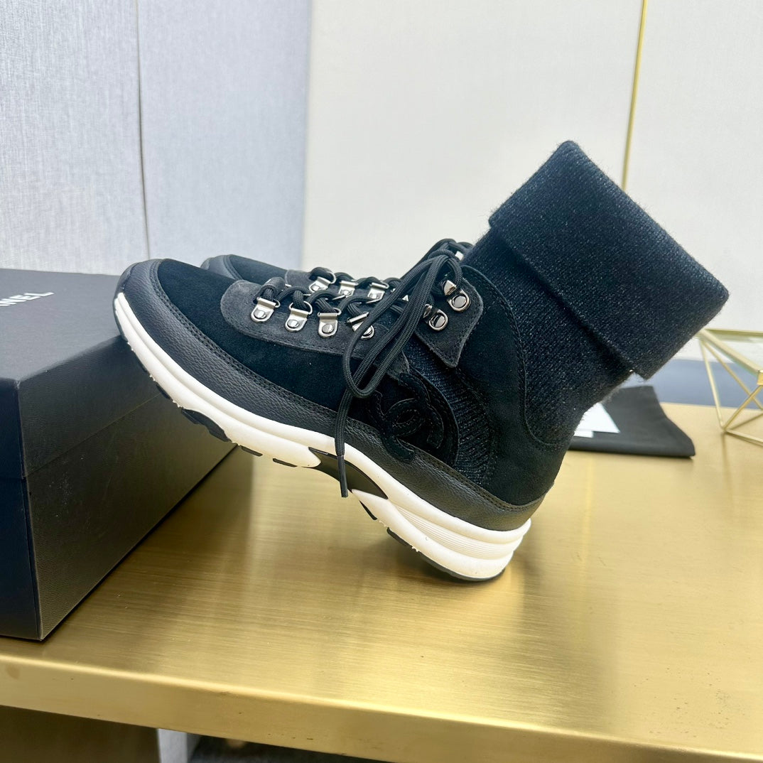 CC 26s Sock Anchor Sneakers Black Suede 146072
