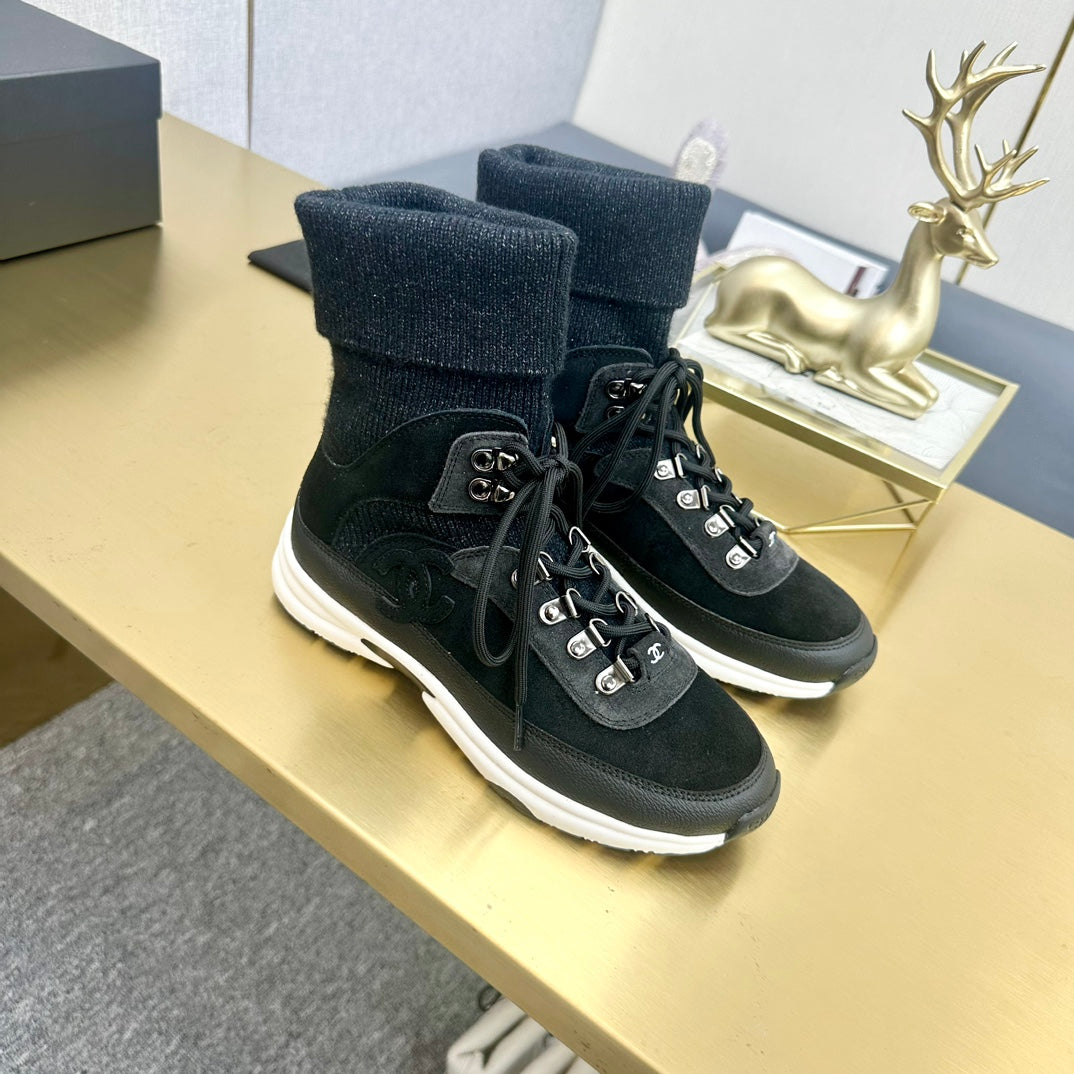 CC 26s Sock Anchor Sneakers Black Suede 146072